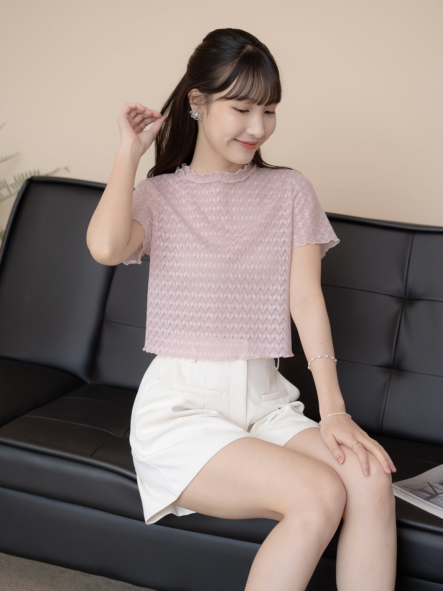 Mesh Short Sleeve Top