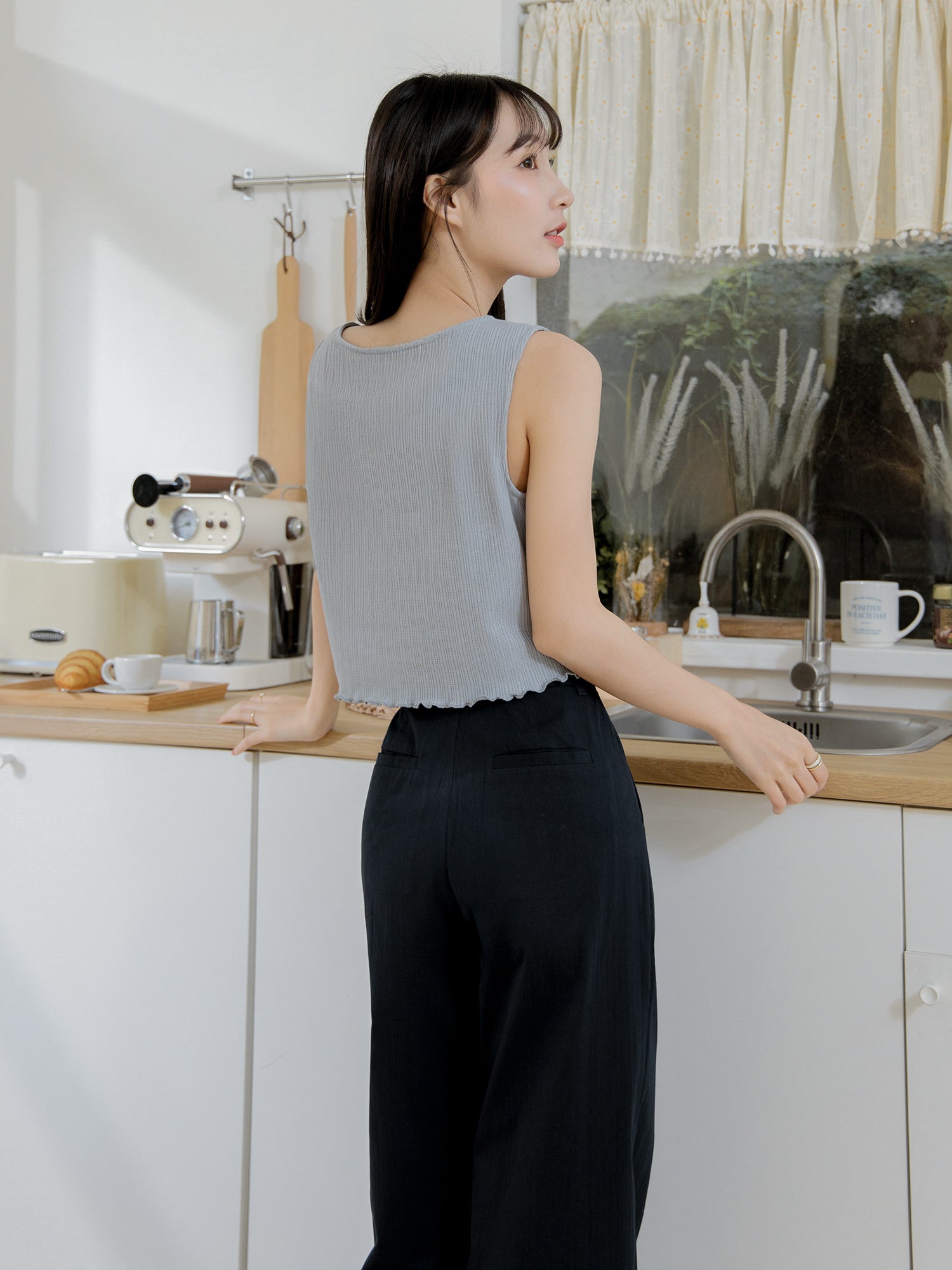 Buttoned Sleeveless Top