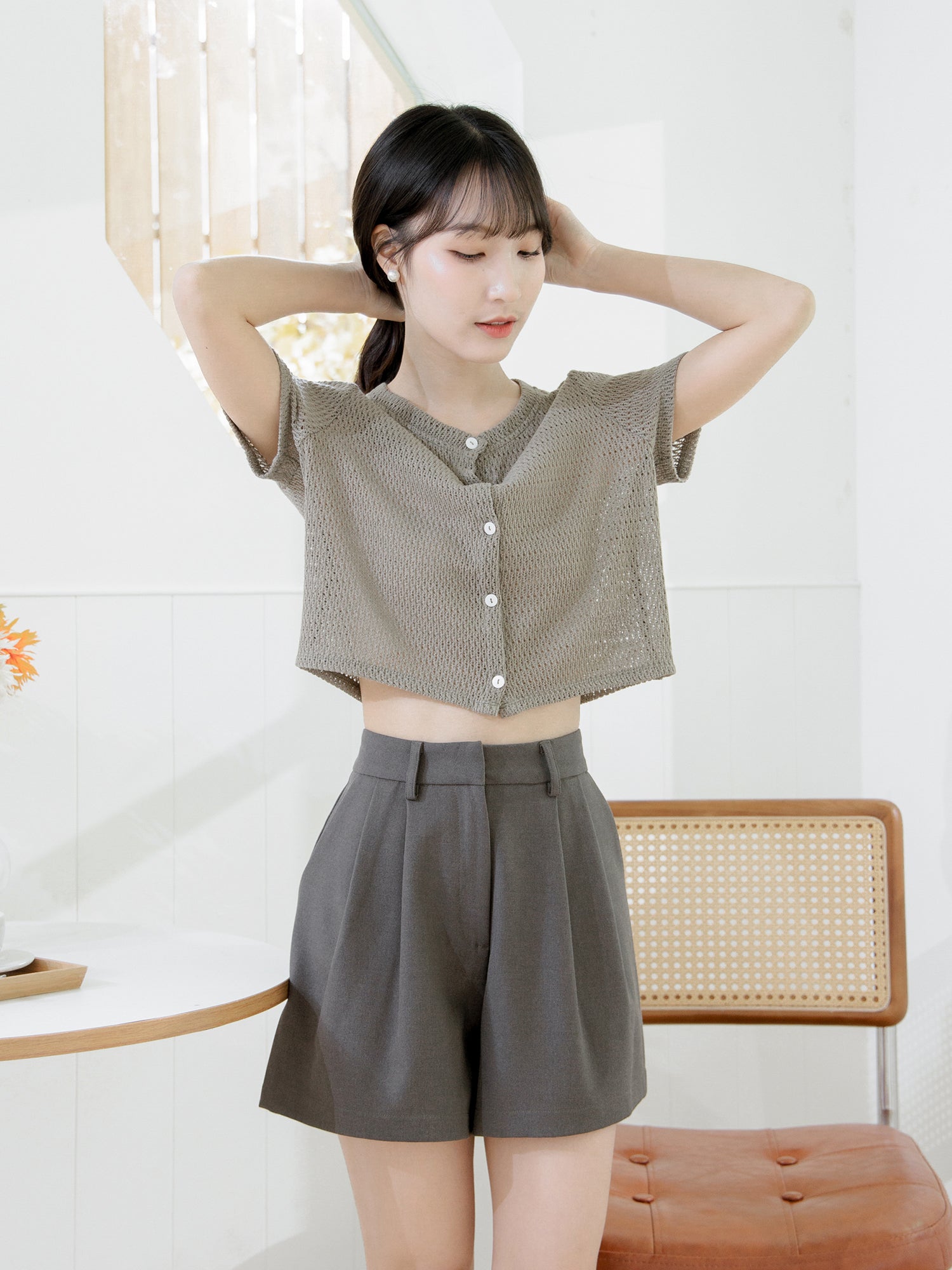 Refined Knitted Button-Up Top