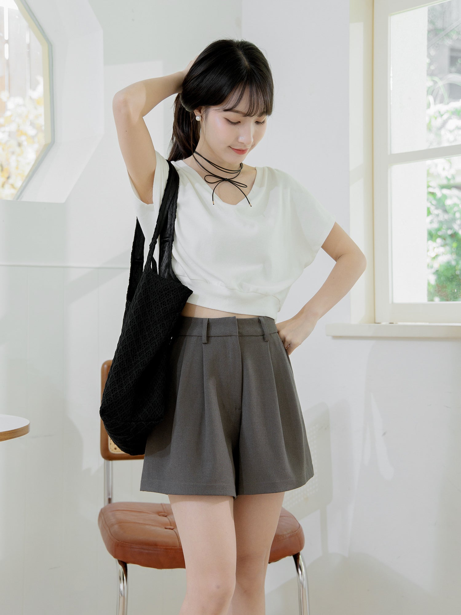 V-Neck Drop Shoulder Top