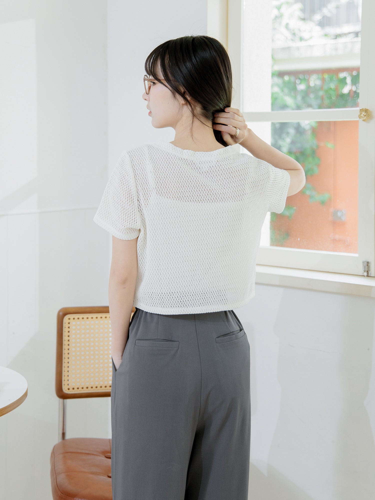 Refined Knitted Button-Up Top