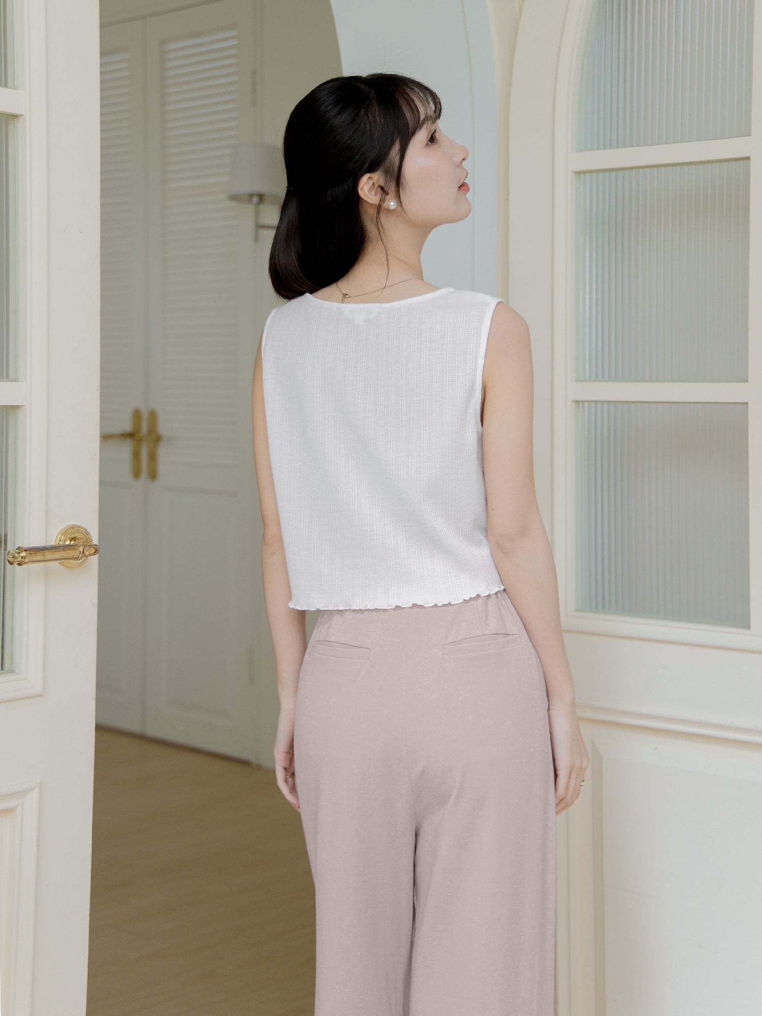 Buttoned Sleeveless Top