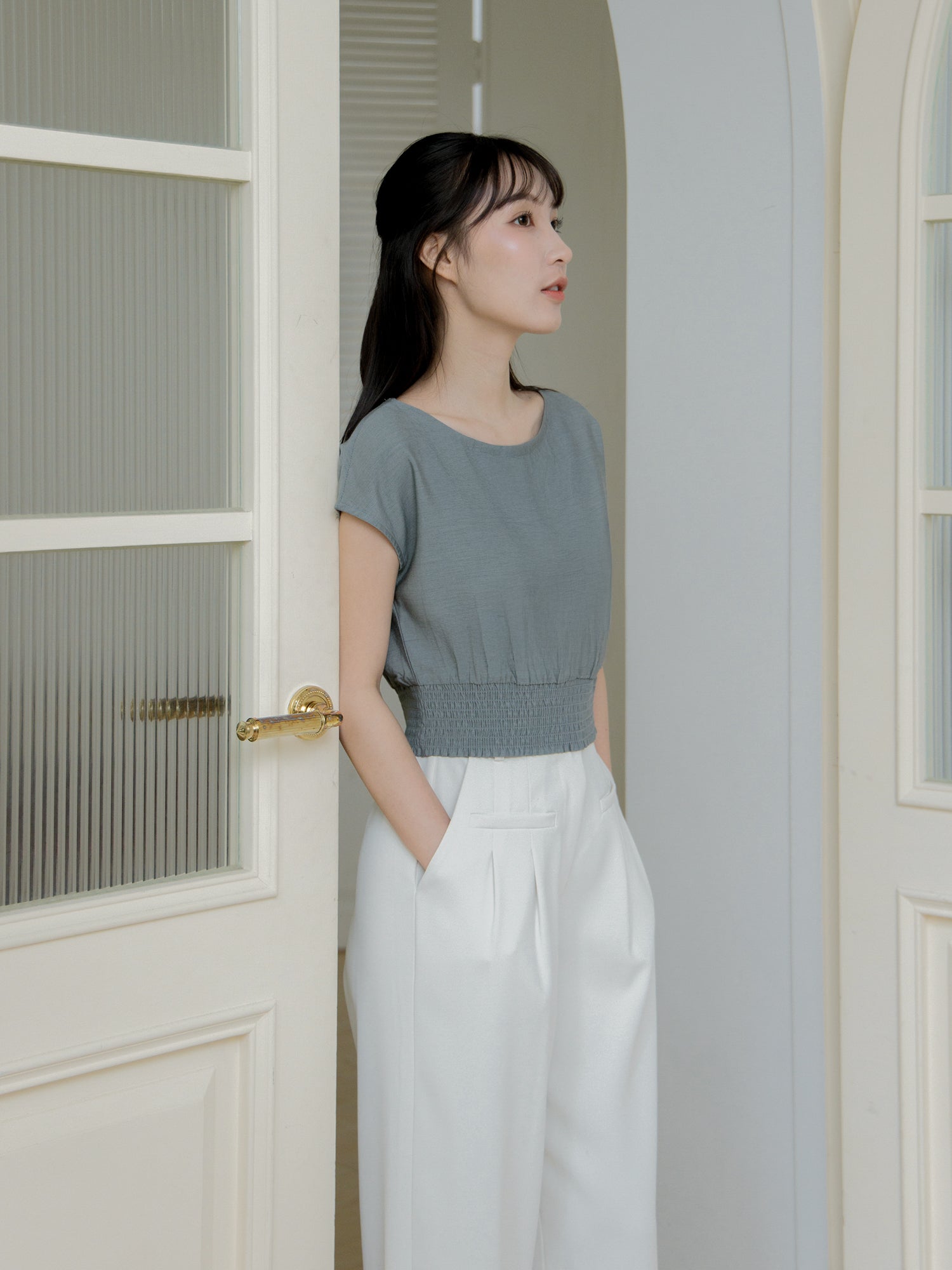 Shirring Waist Top