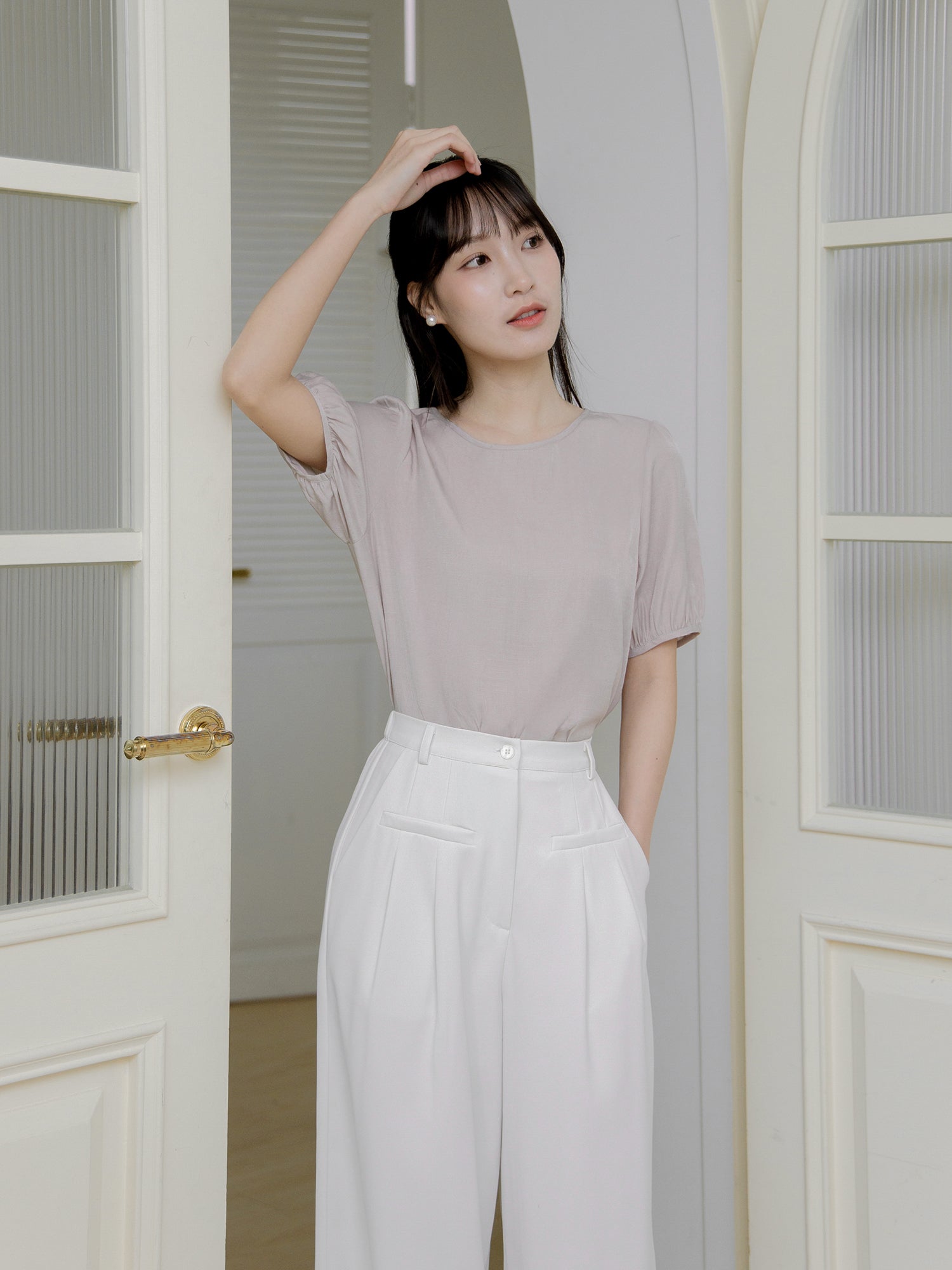 Half Sleeve Tie Back Top