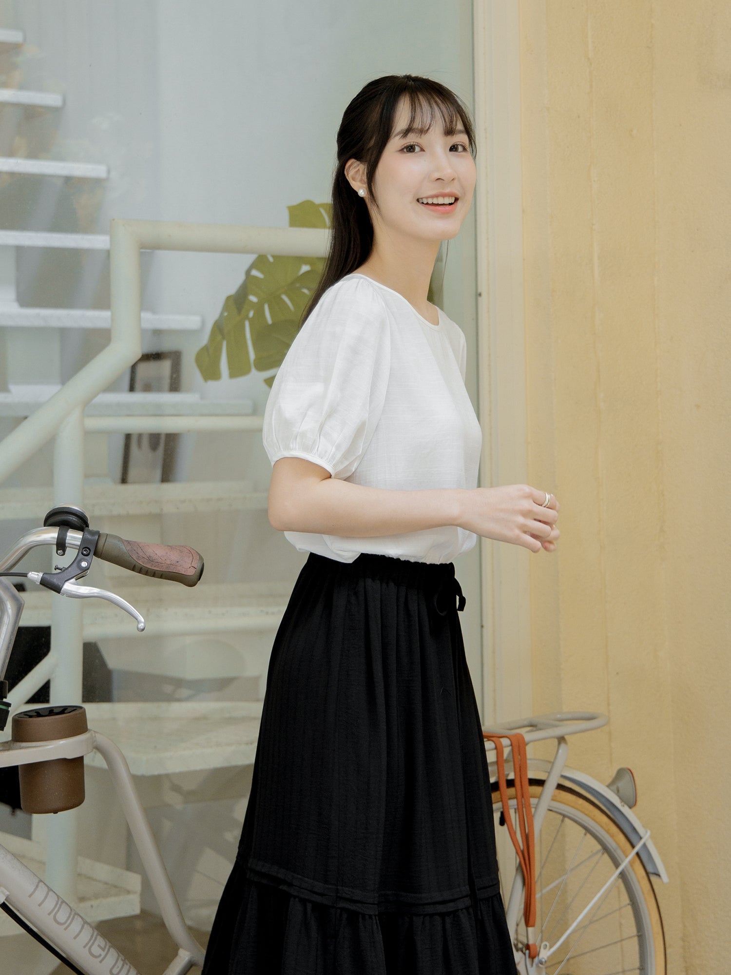 Half Sleeve Tie Back Top