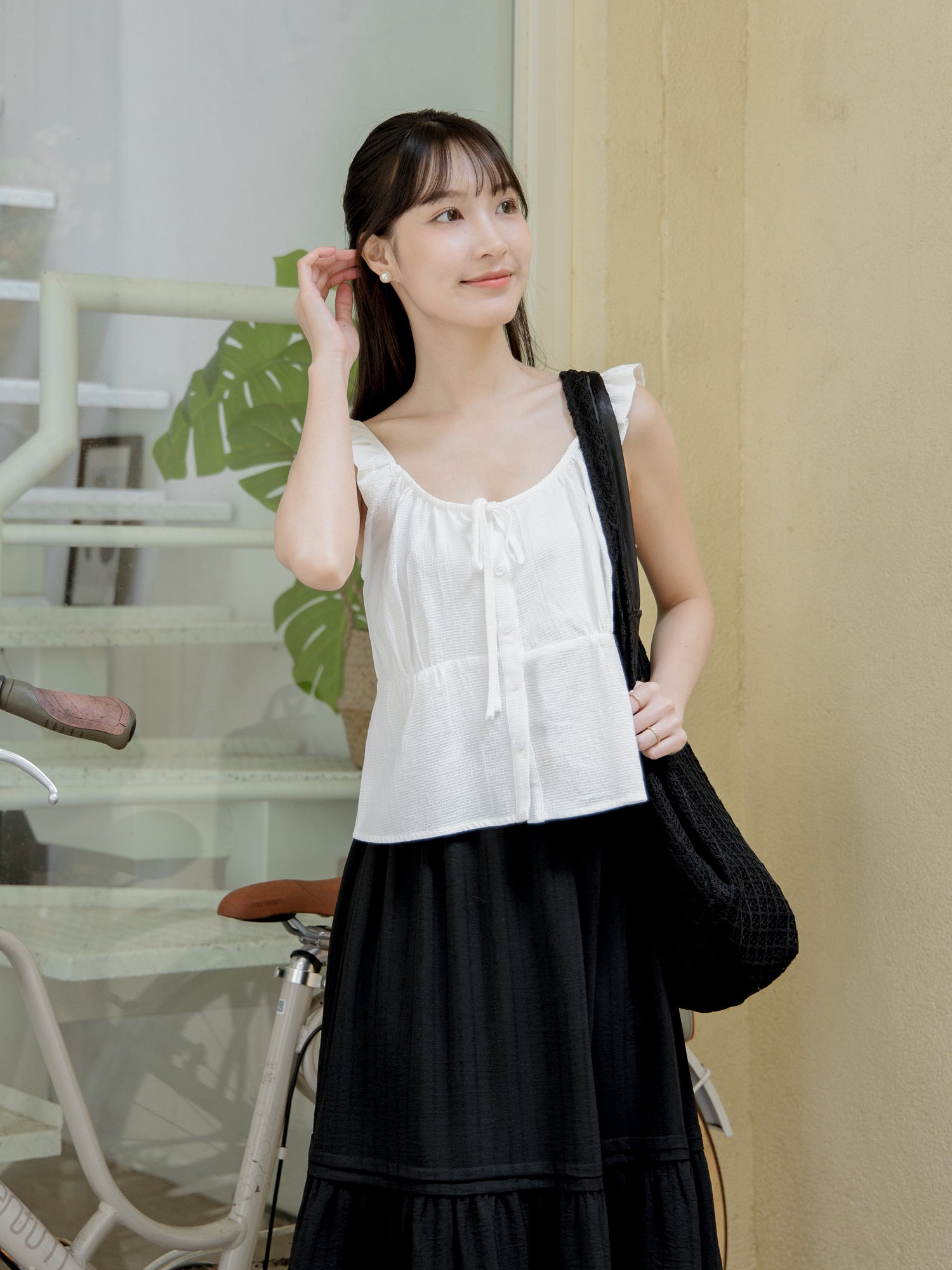 Frill Tie Sleeveless Top