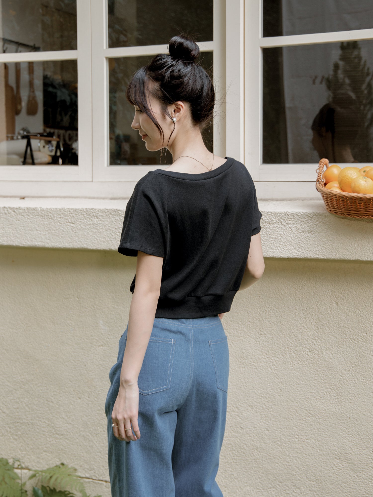 V-Neck Drop Shoulder Top