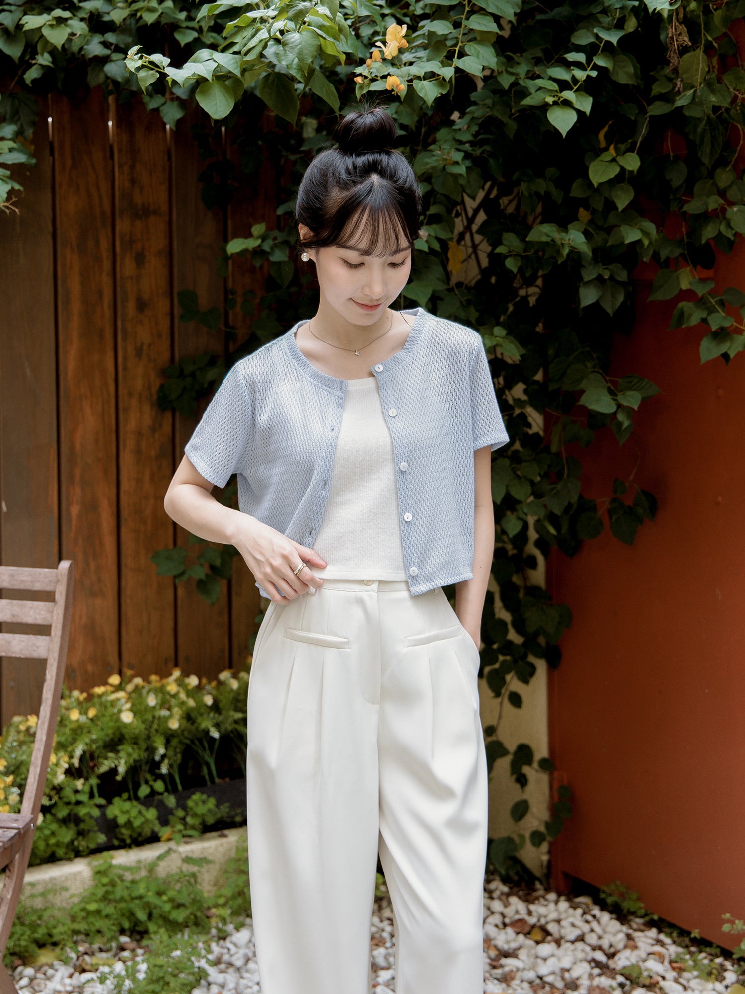 Refined Knitted Button-Up Top