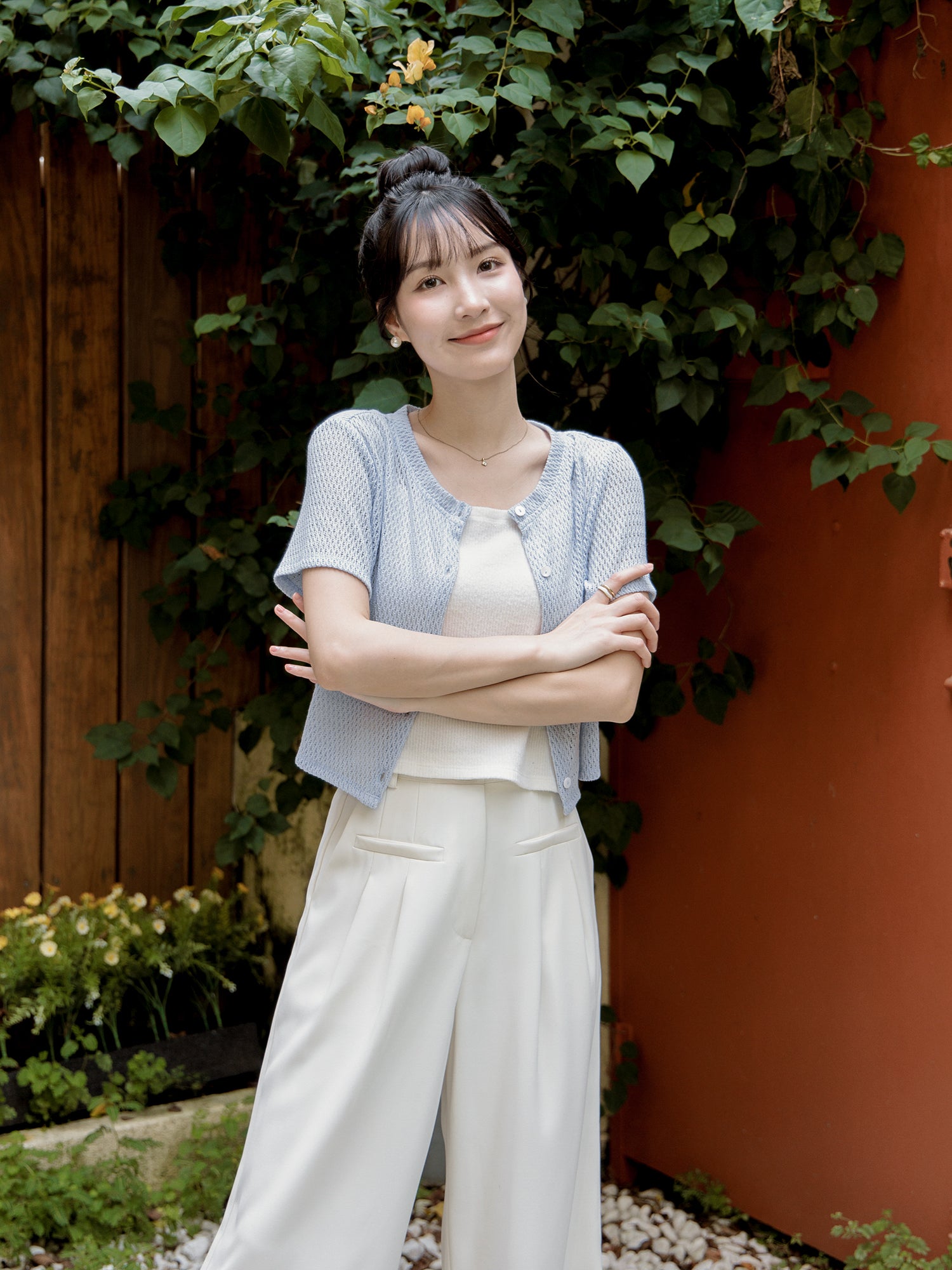 Refined Knitted Button-Up Top
