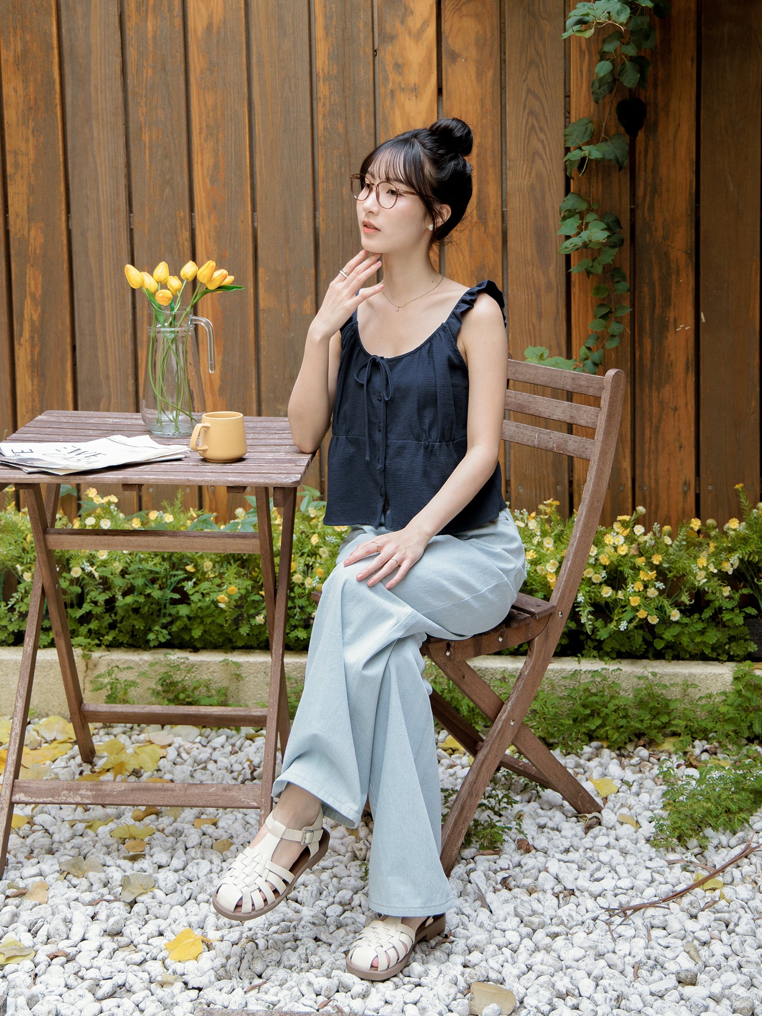 Frill Tie Sleeveless Top