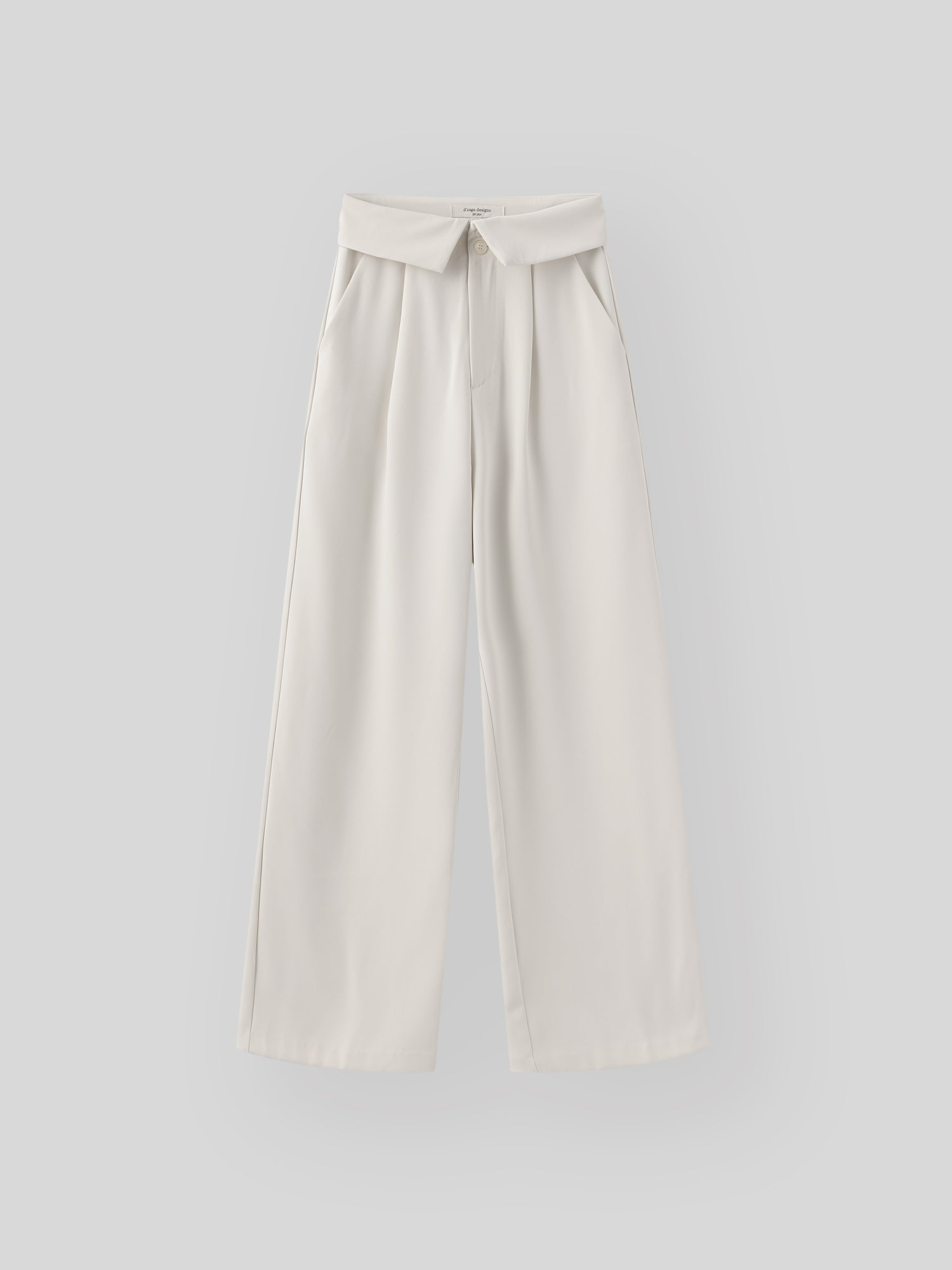 Folded Waist Wide Trousers