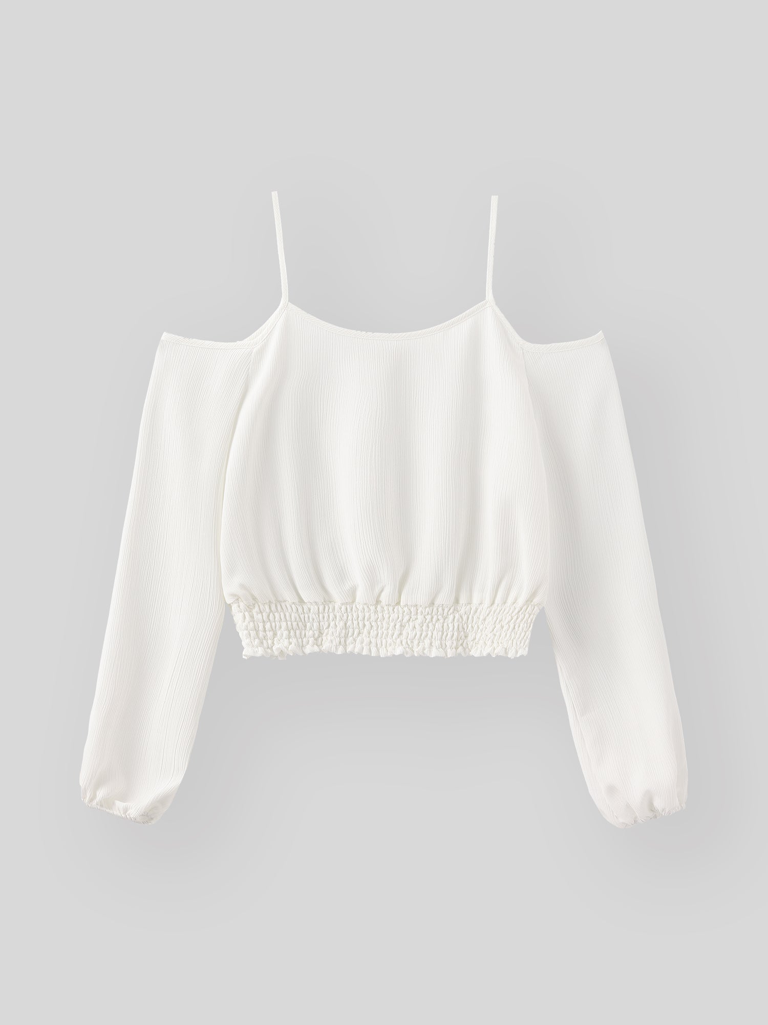 Cold Shoulder Shirring Top
