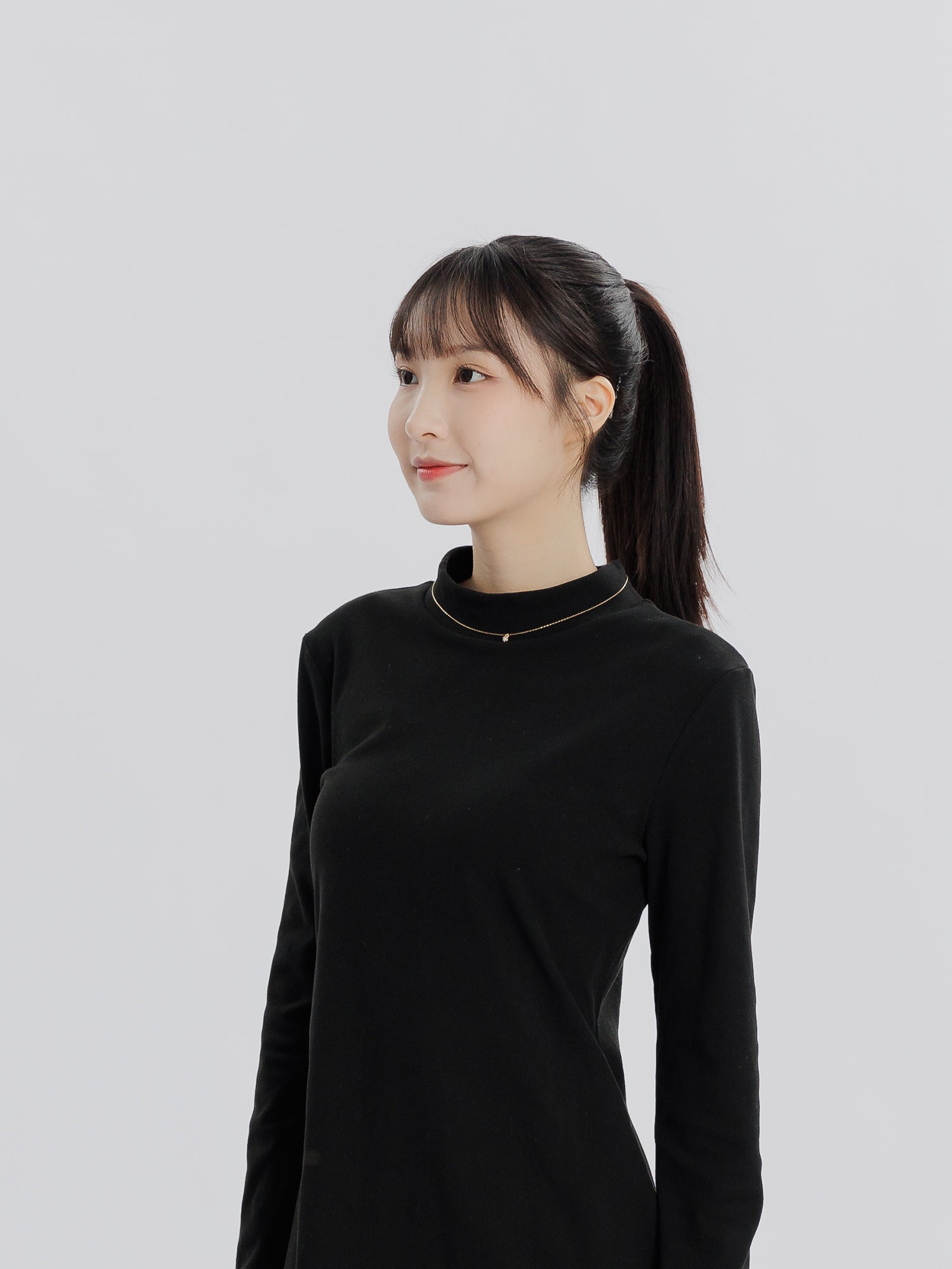 鋪棉修身高領連身裙