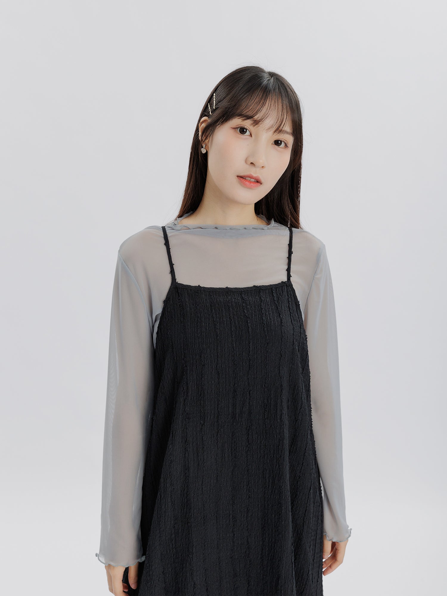 Rose 毛毛波紋吊帶裙