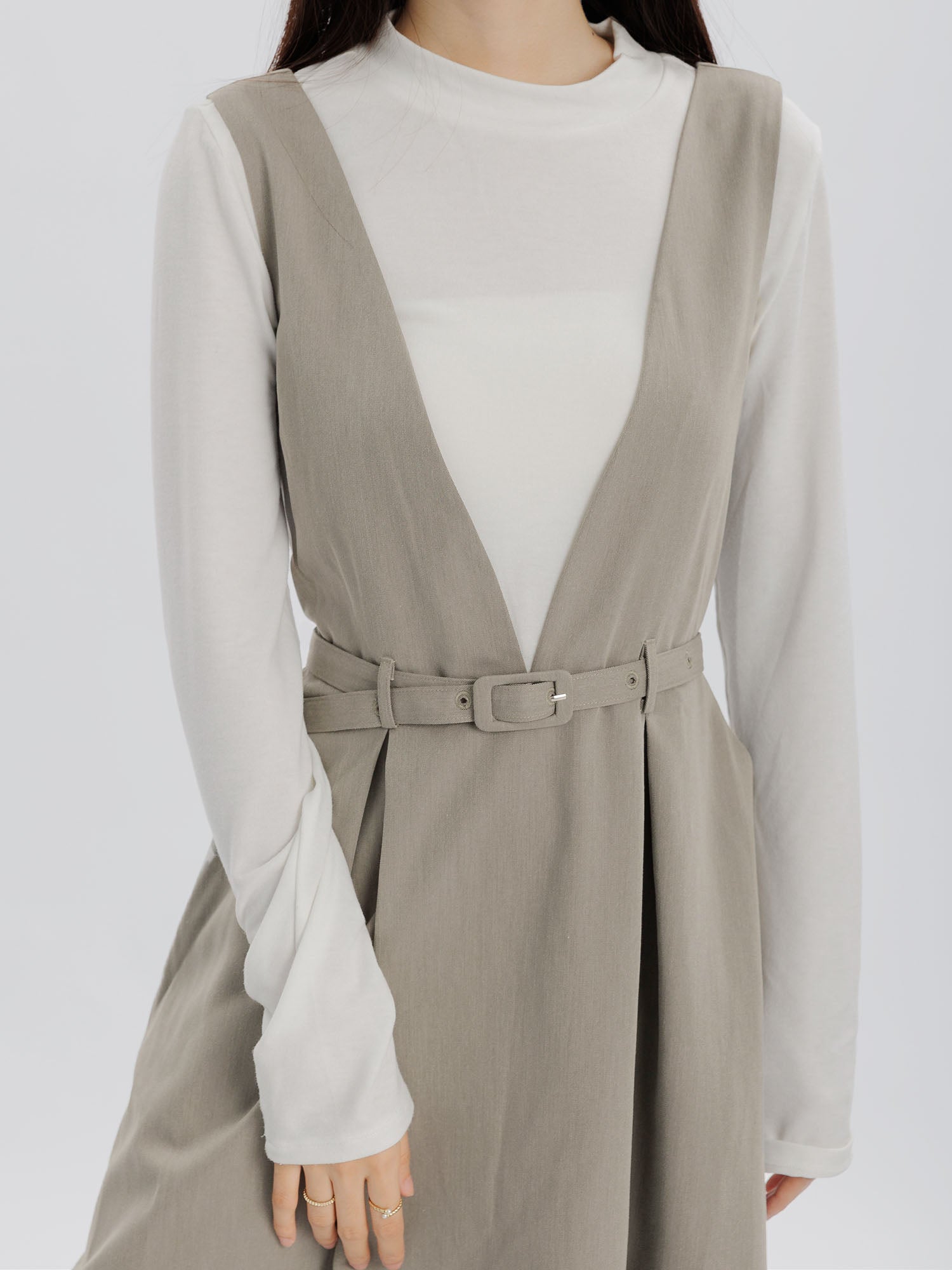 Constel V-Neck Belted Dress
