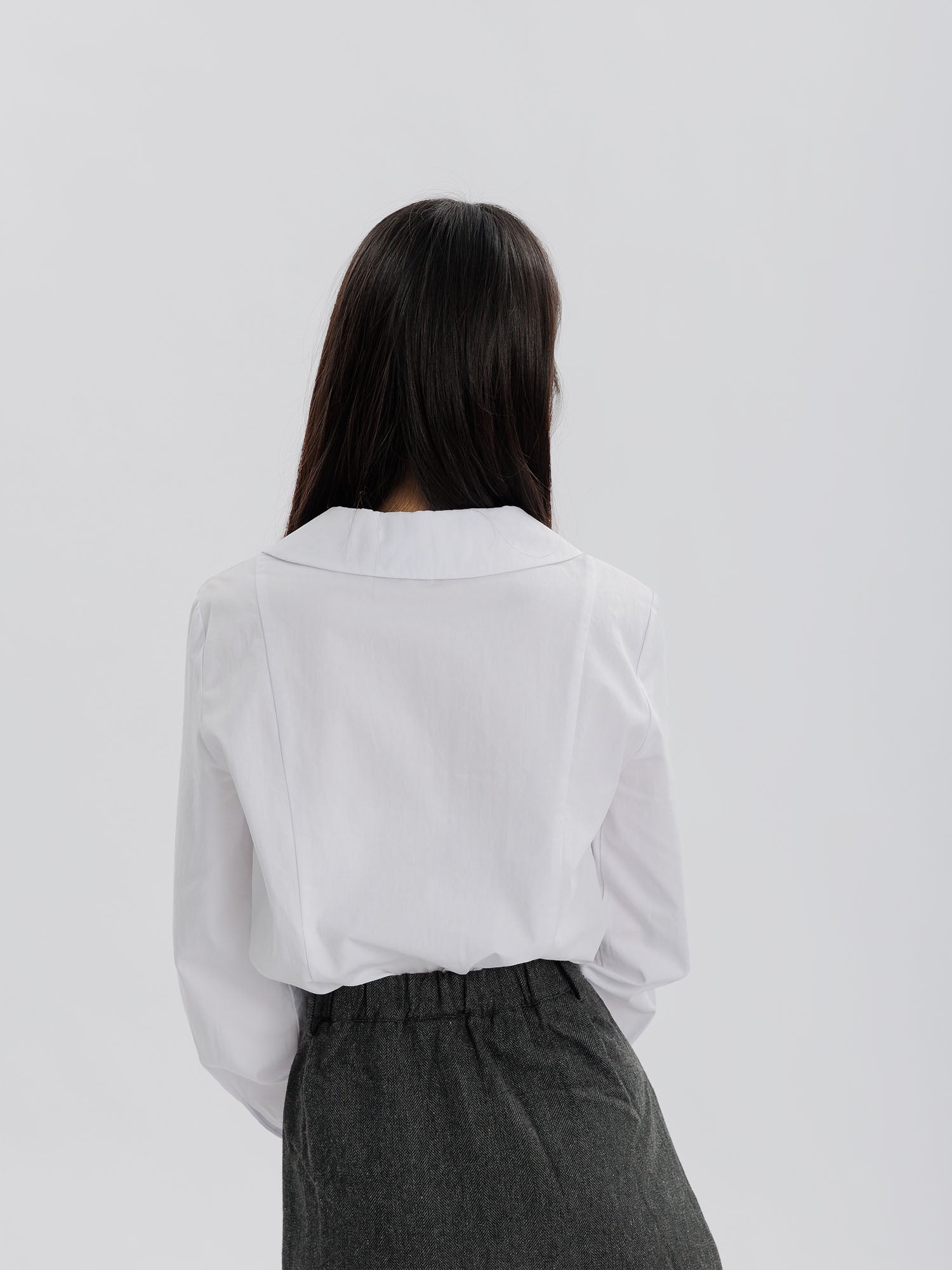 Pearl Double Button Crop Shirt*