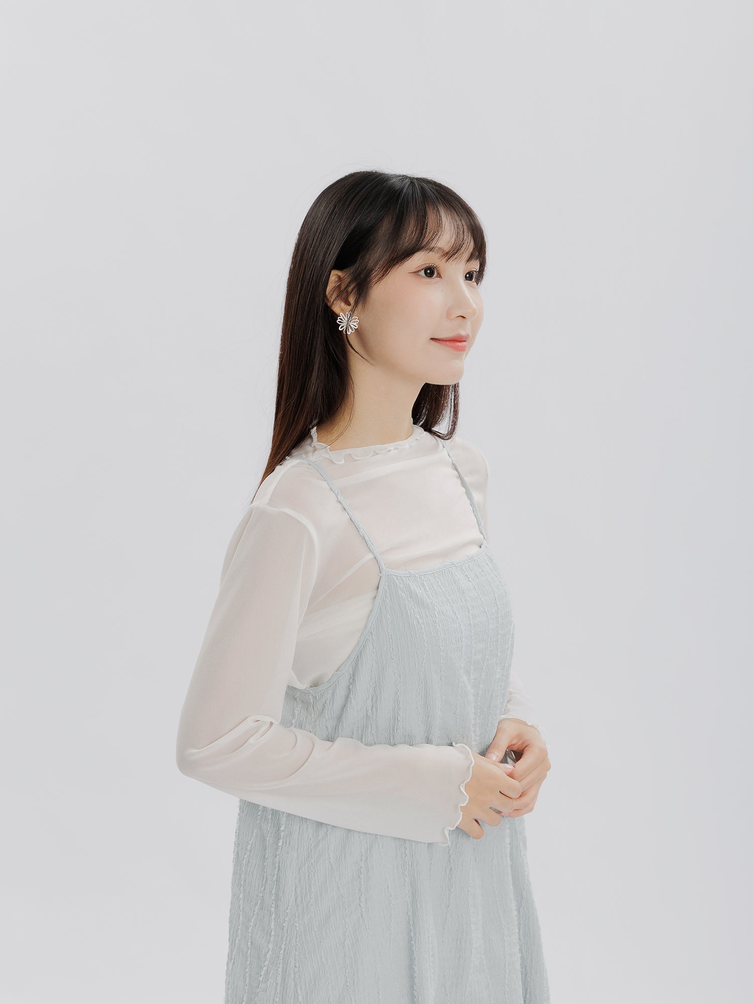 Rose 毛毛波紋吊帶裙