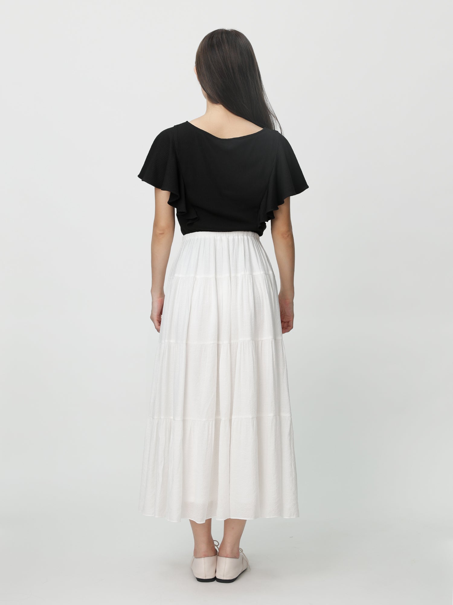 Regine Ruffle Sleeve Buttoned Top