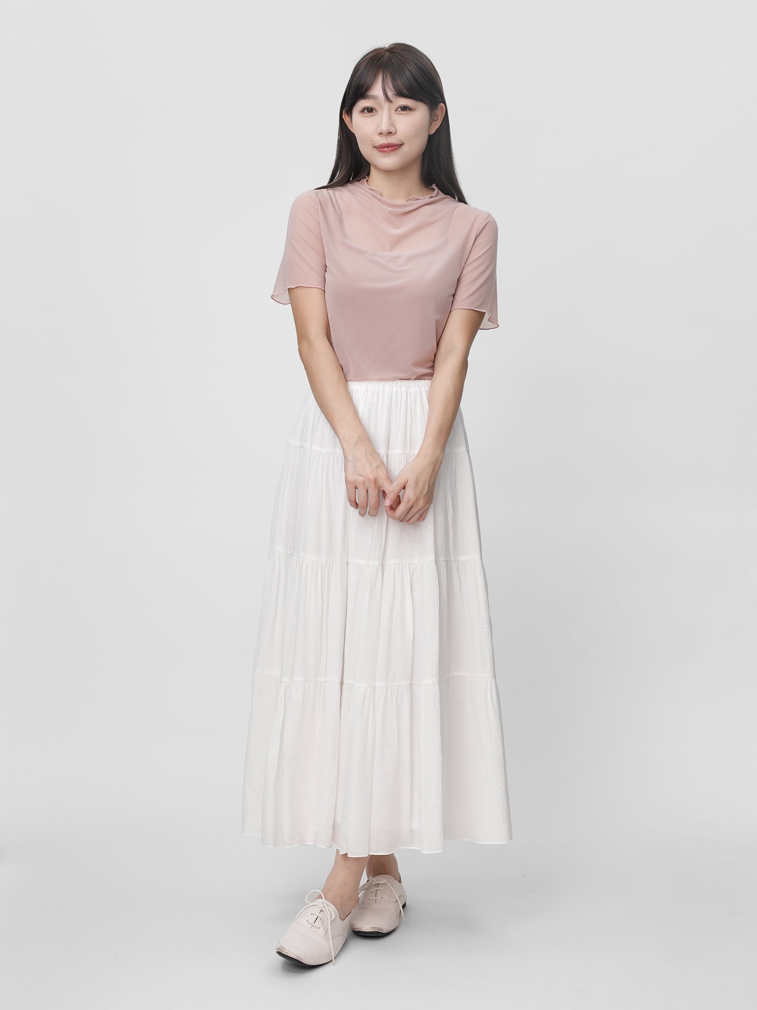 Reine 透膚木耳邊上衣