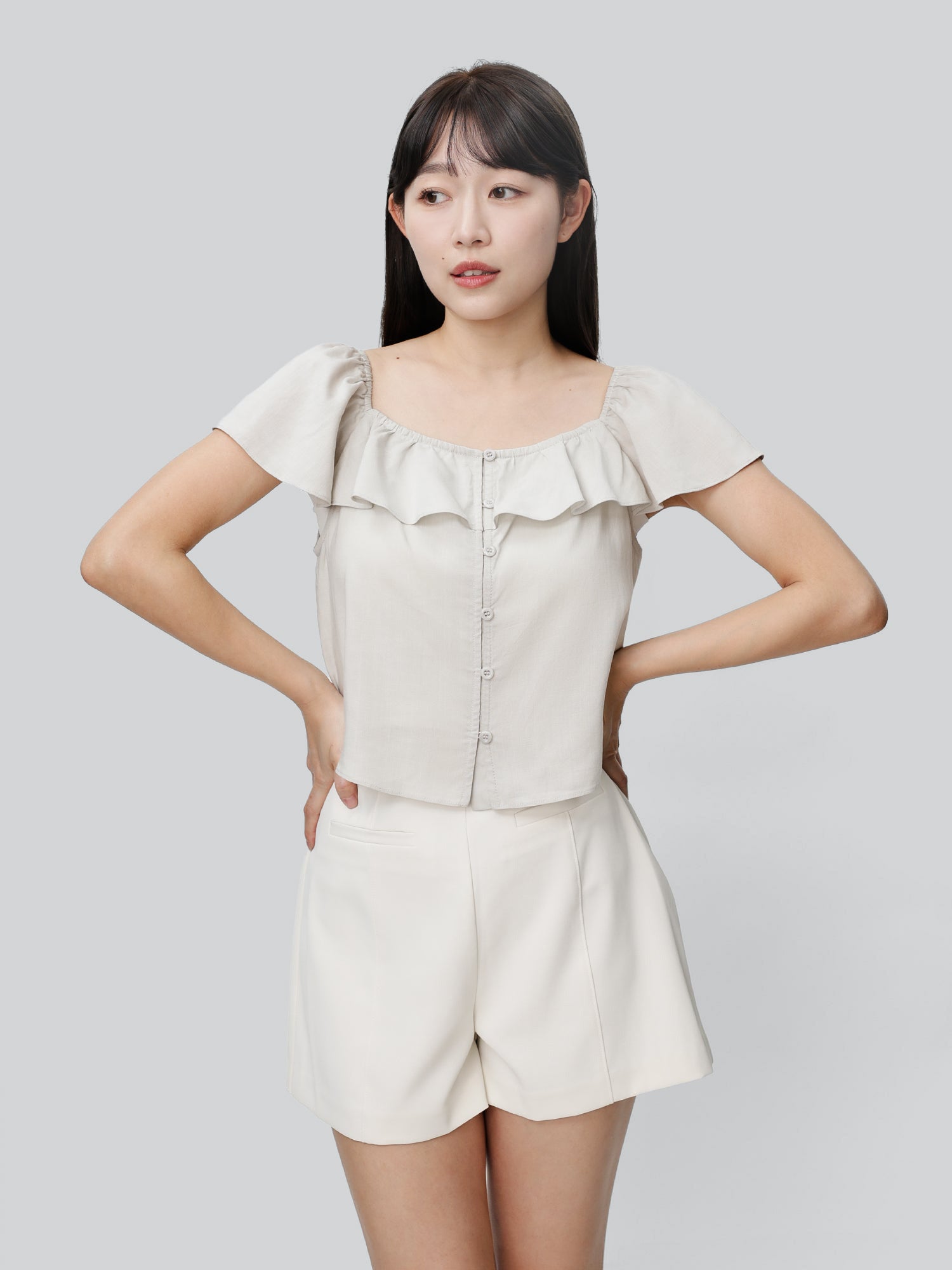 Elowen Frill Neck Top*