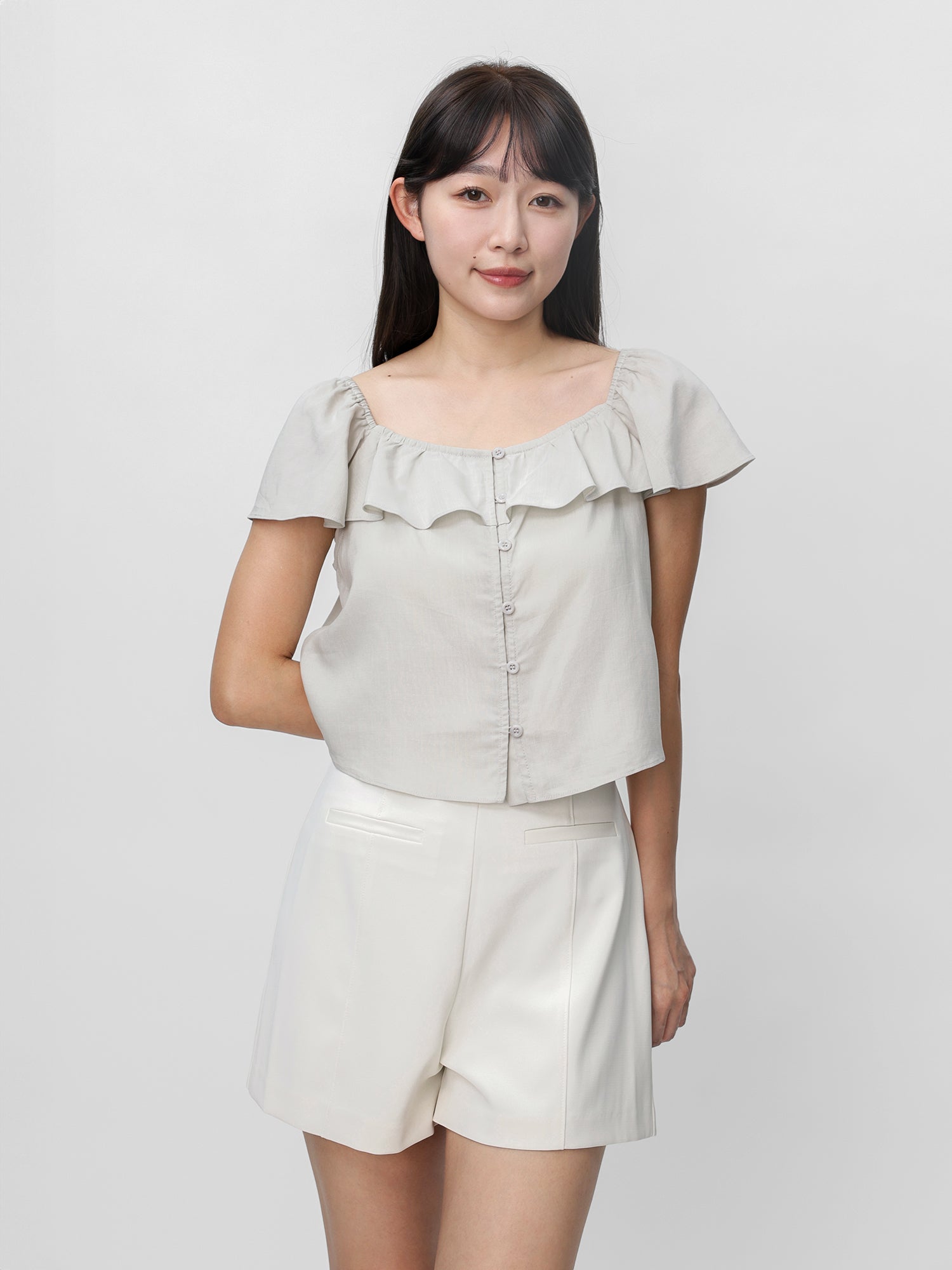 Elowen Frill Neck Top*