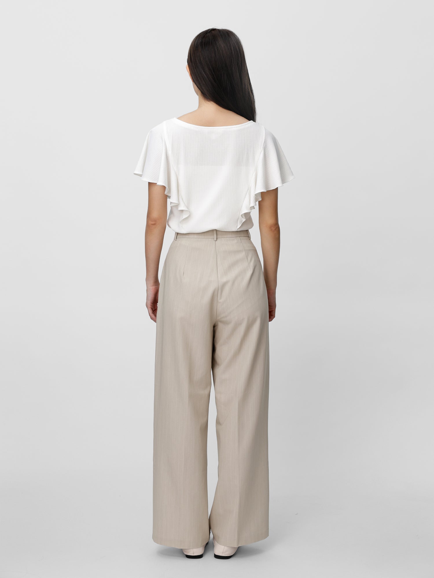 Regine Ruffle Sleeve Buttoned Top