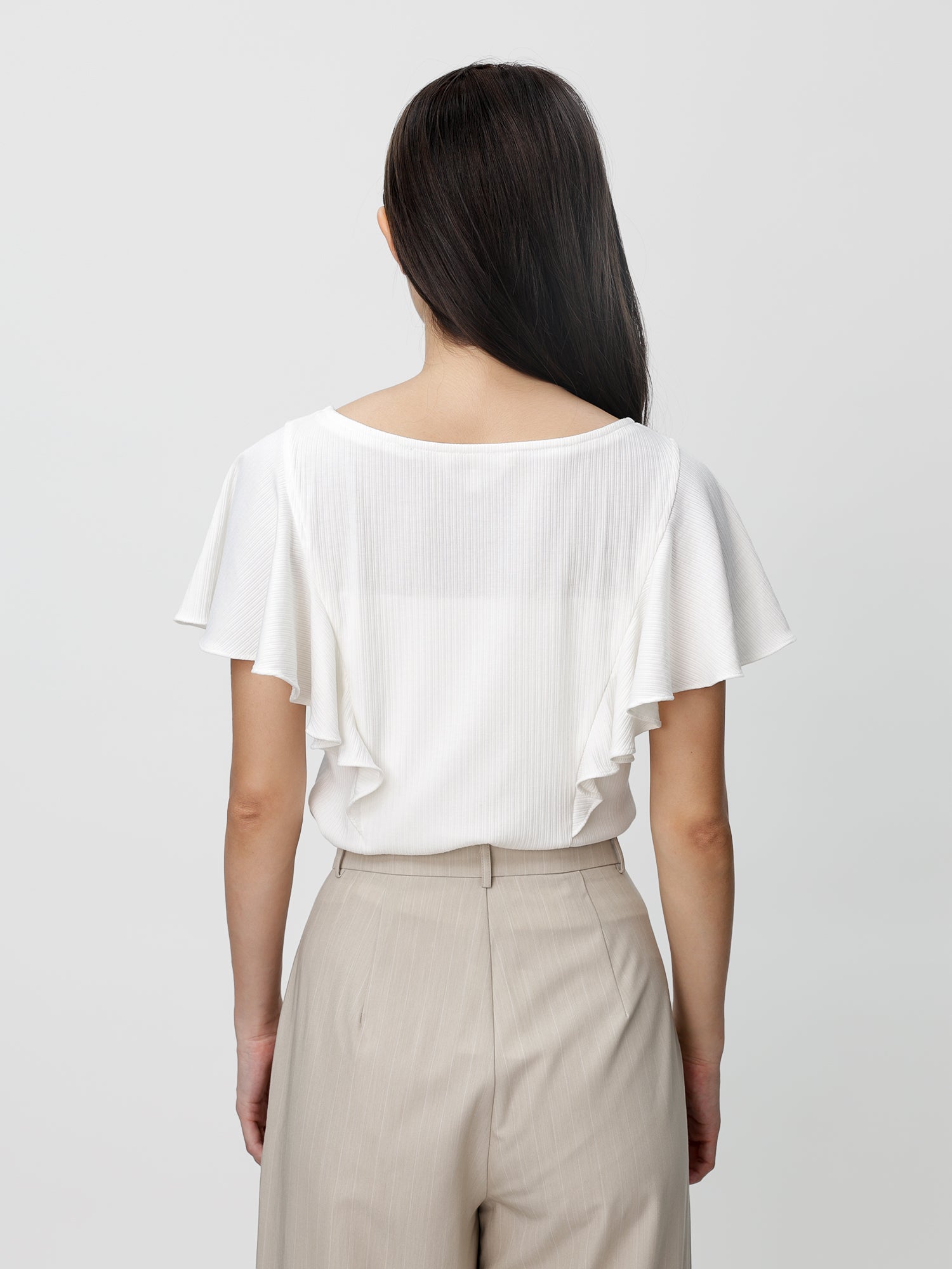 Regine Ruffle Sleeve Buttoned Top