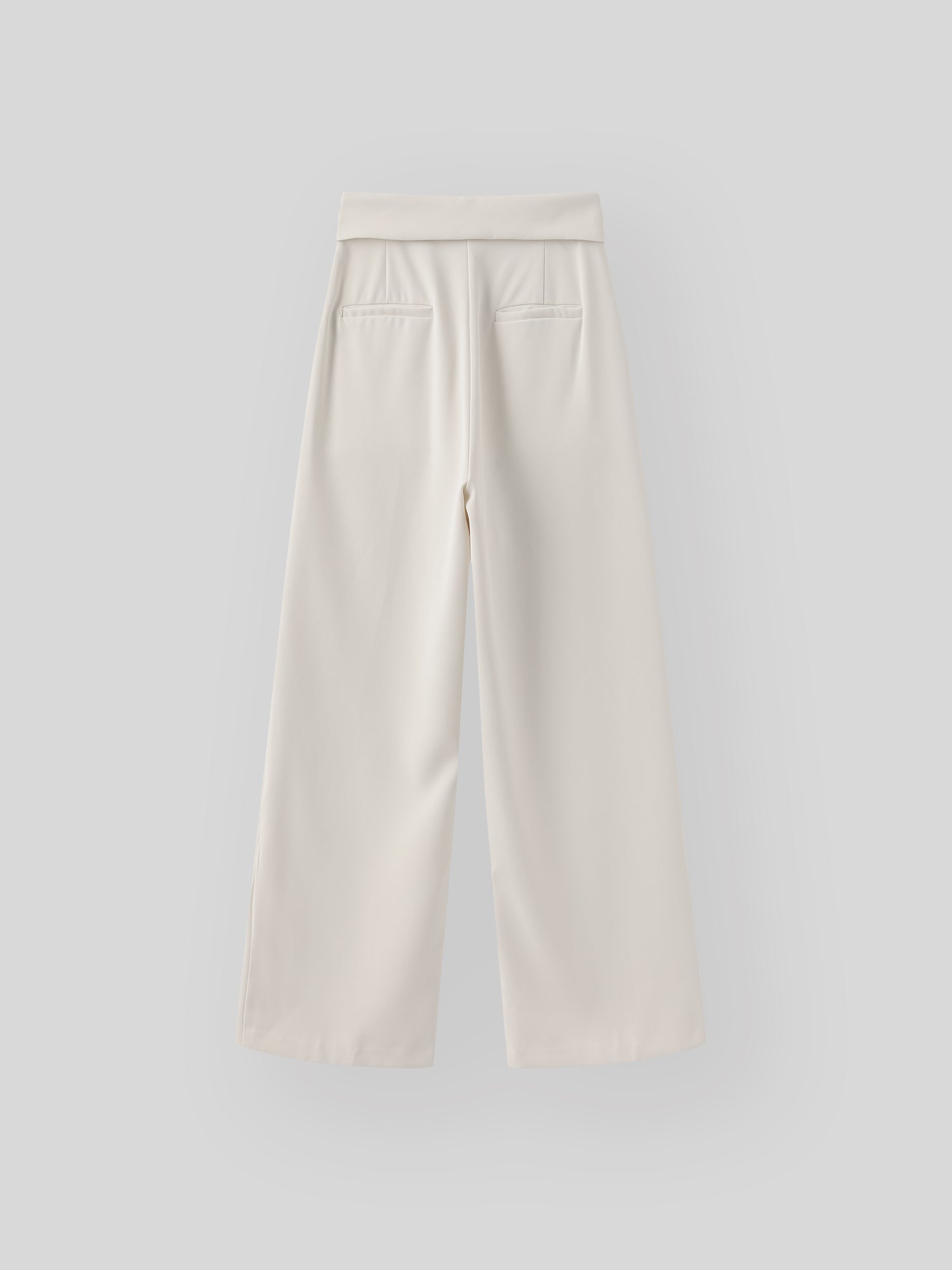 Folded Waist Wide Trousers
