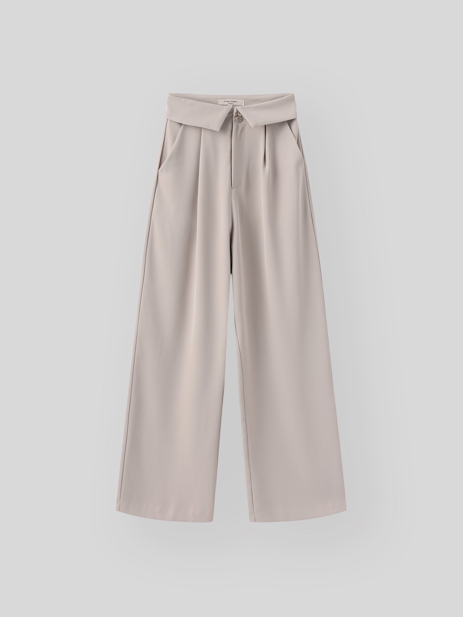 Folded Waist Wide Trousers