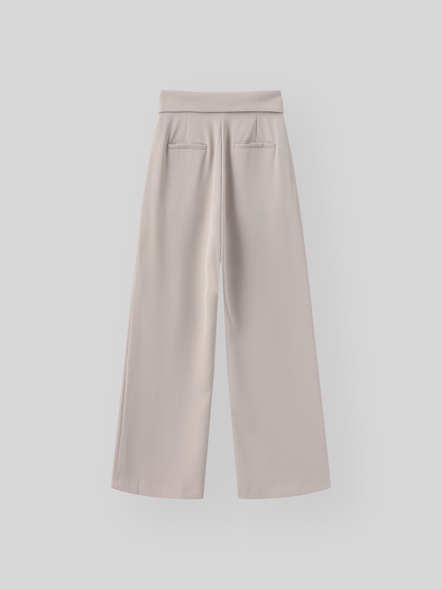Folded Waist Wide Trousers