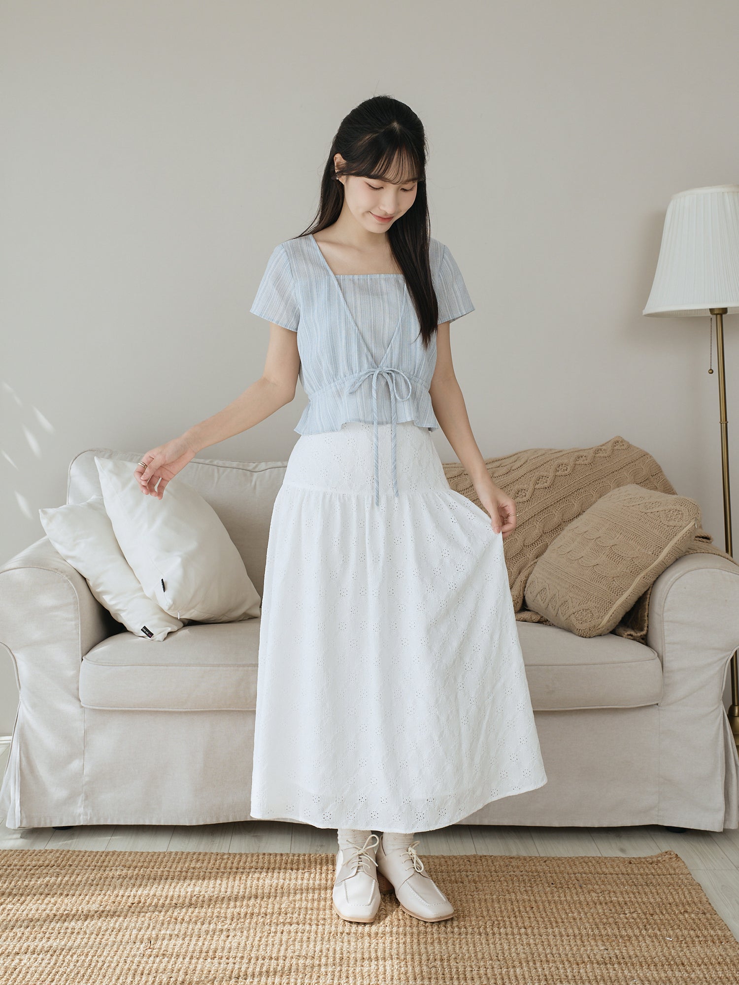 Striped Tie Waist Top