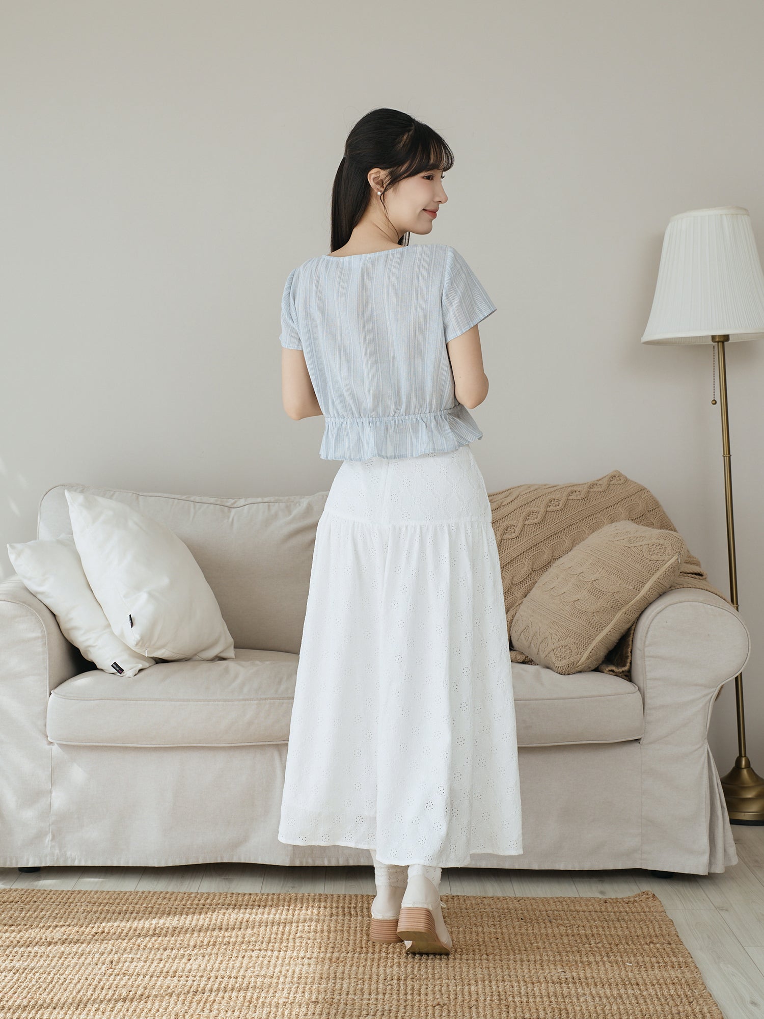 Striped Tie Waist Top