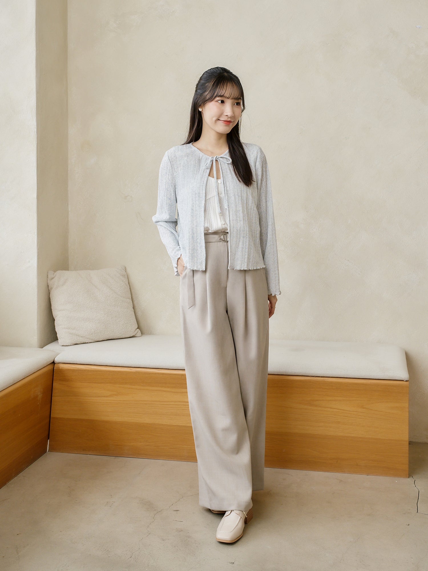 Crochet Tie Neck Cardigan