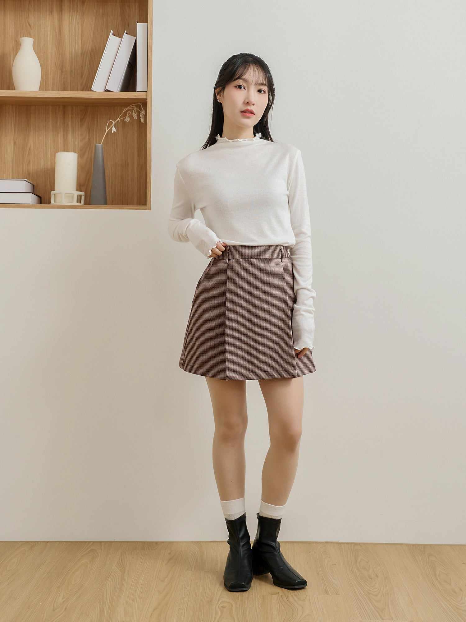 Houndstooth Mini Skirt