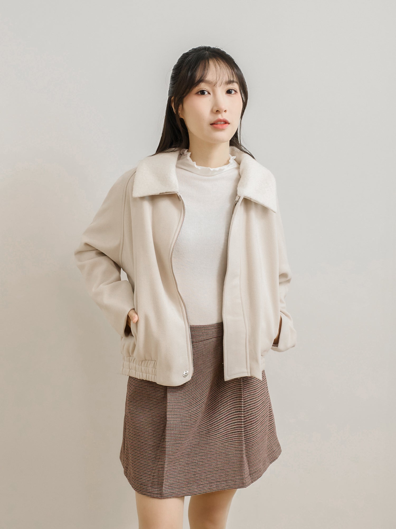 Premium Bomber Coat (Detachable Fluffy Collar)