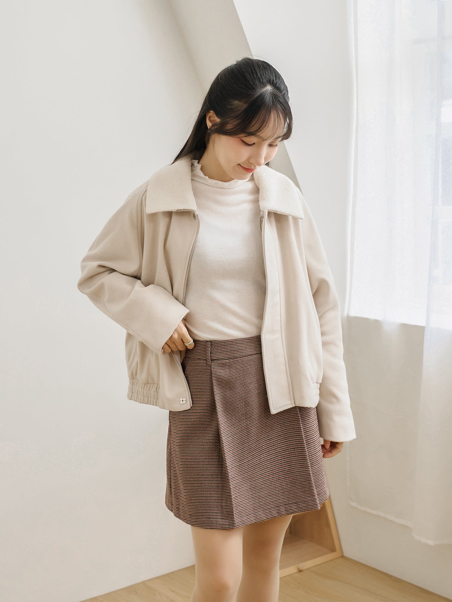 Premium Bomber Coat (Detachable Fluffy Collar)