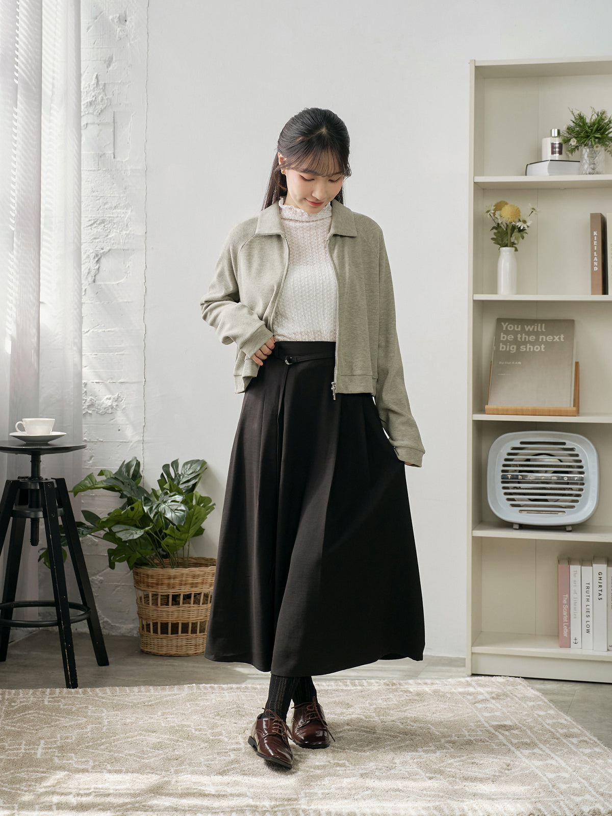Soft Touch Cashmere Zip-Up Top