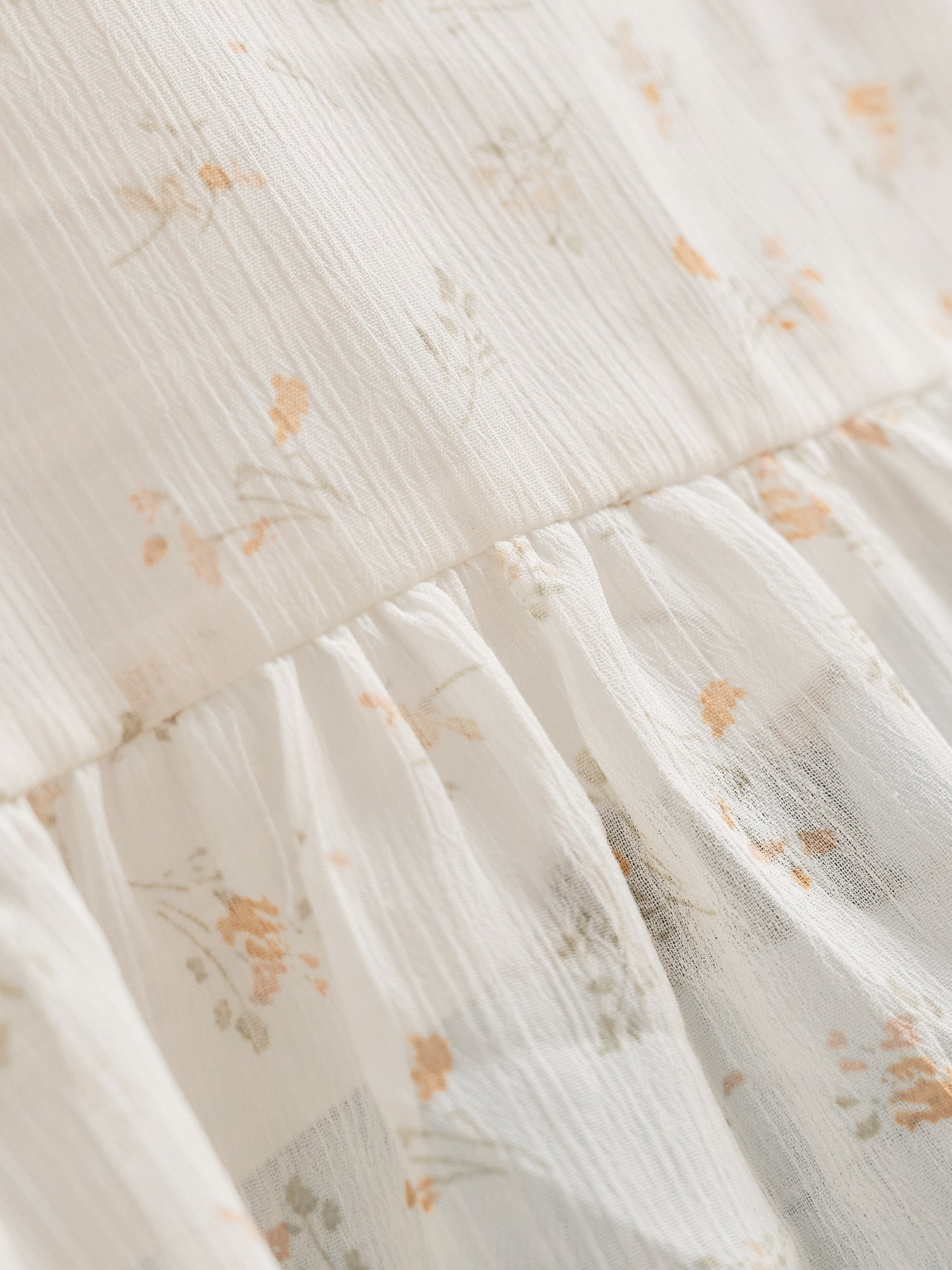 浪漫荷葉邊碎花上衣