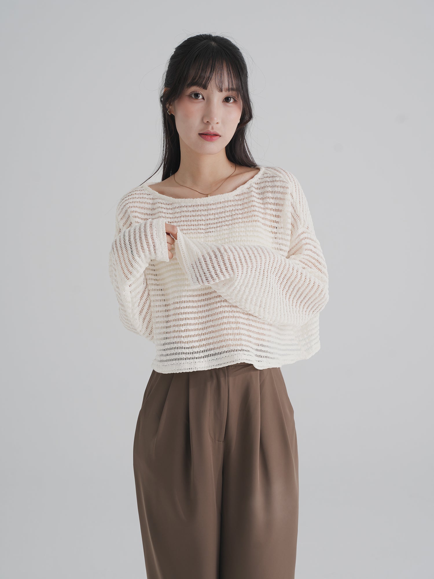 Serenity Boat Neck Crochet Top