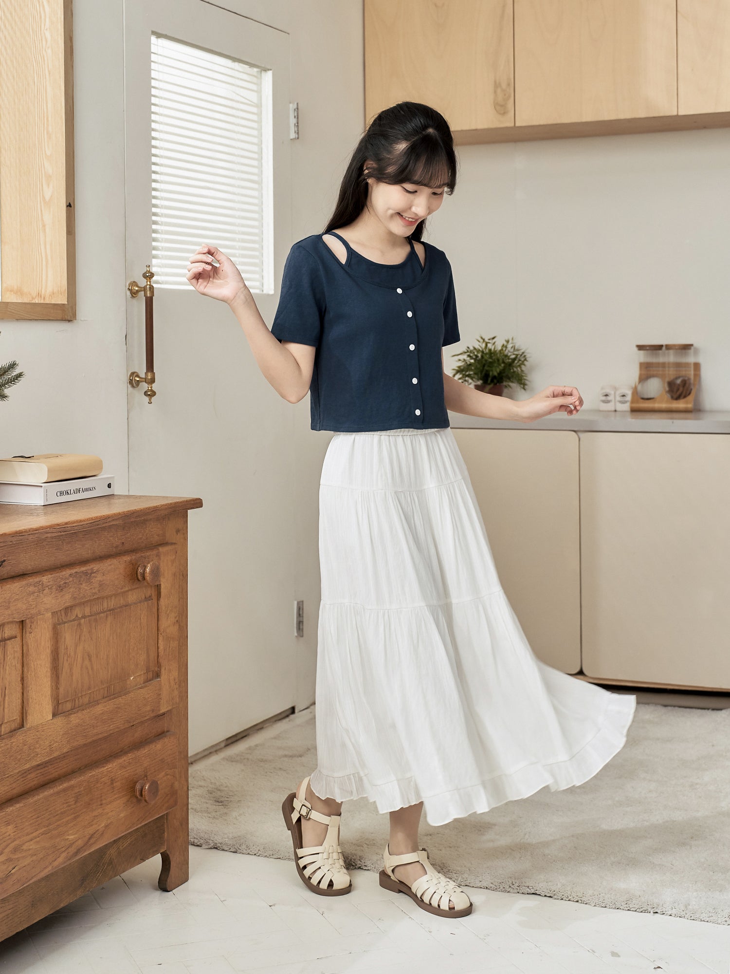 Layered Buttoned Top