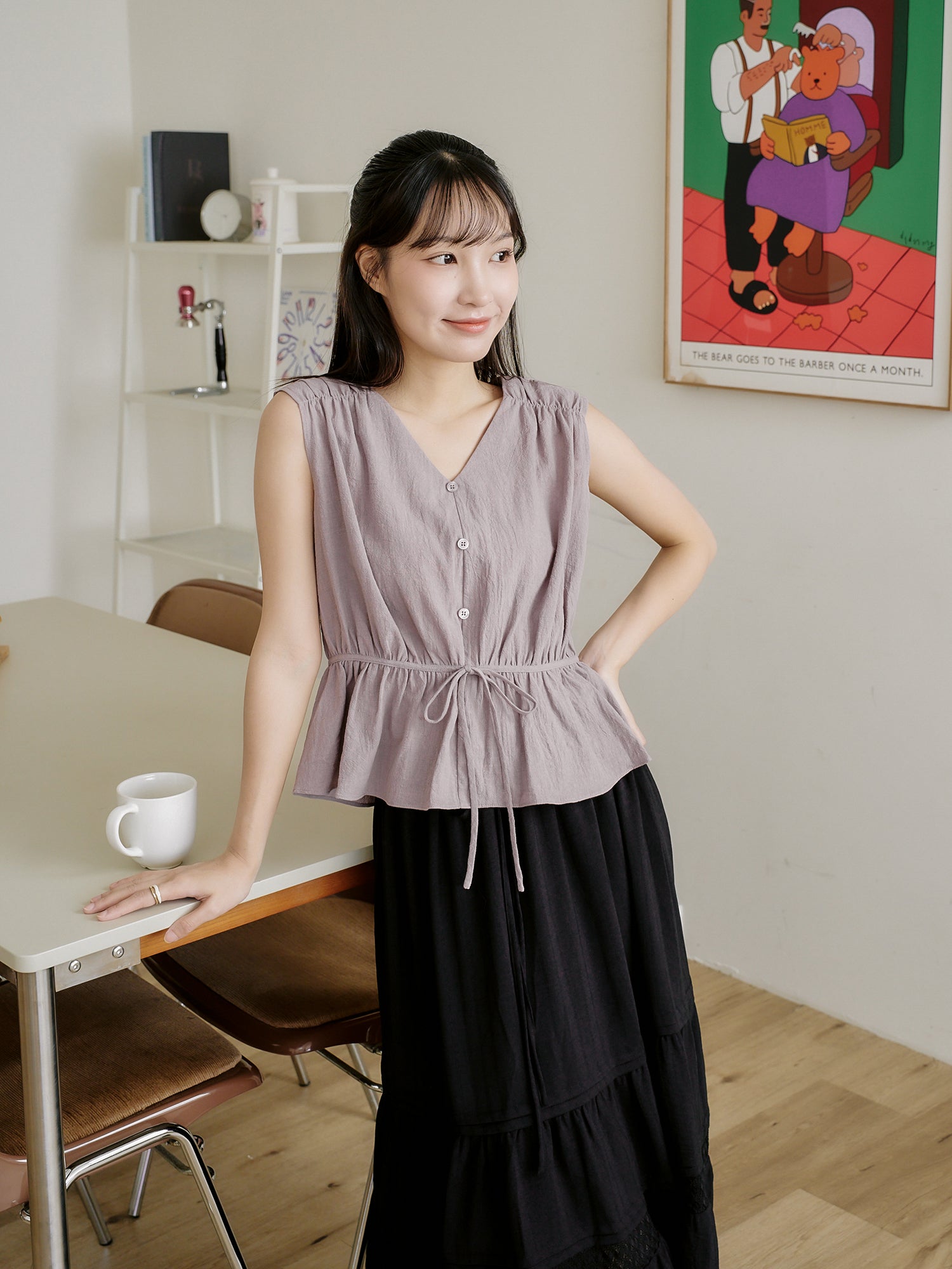Tie Waist Sleeveless Top