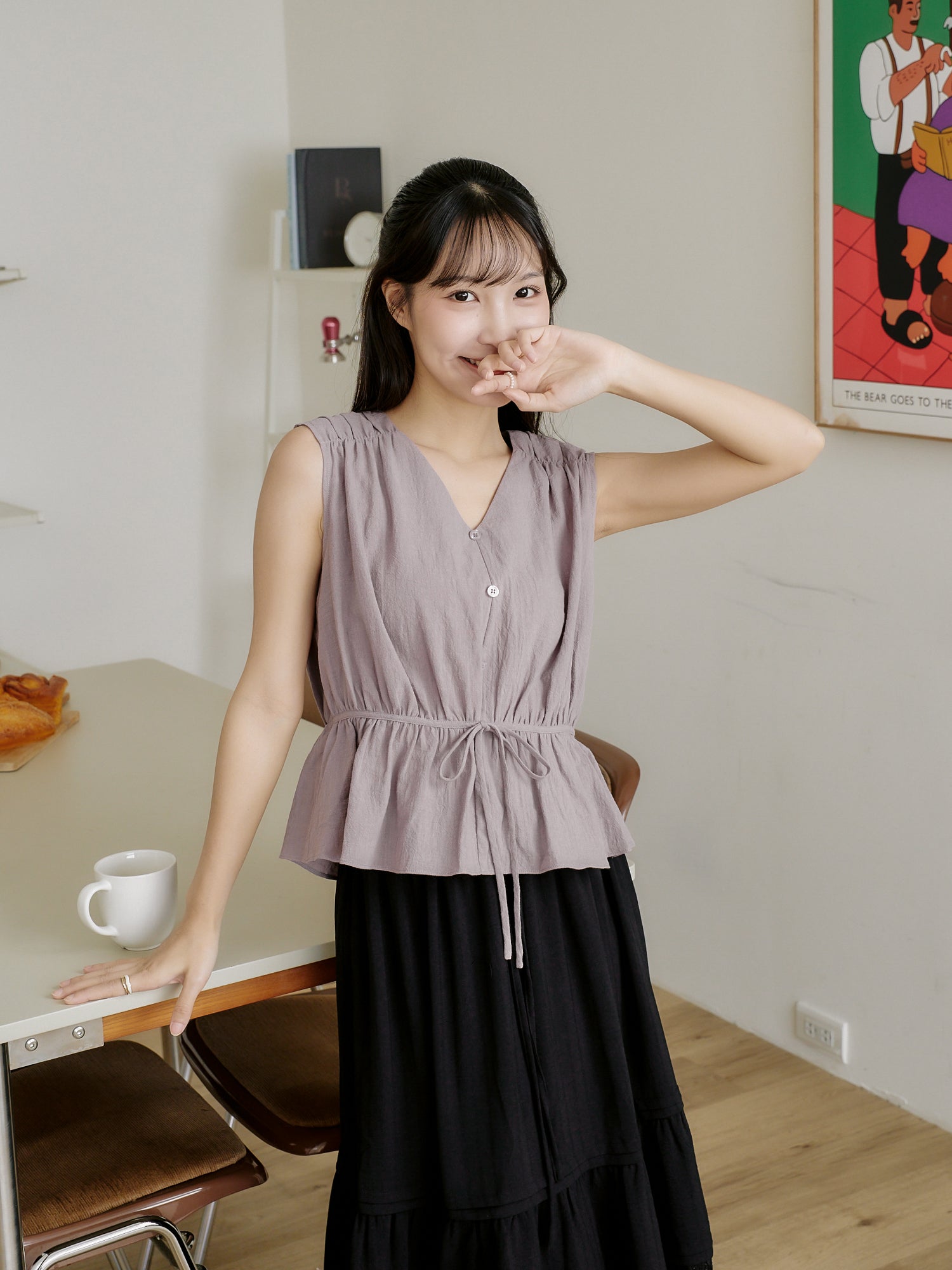 Tie Waist Sleeveless Top
