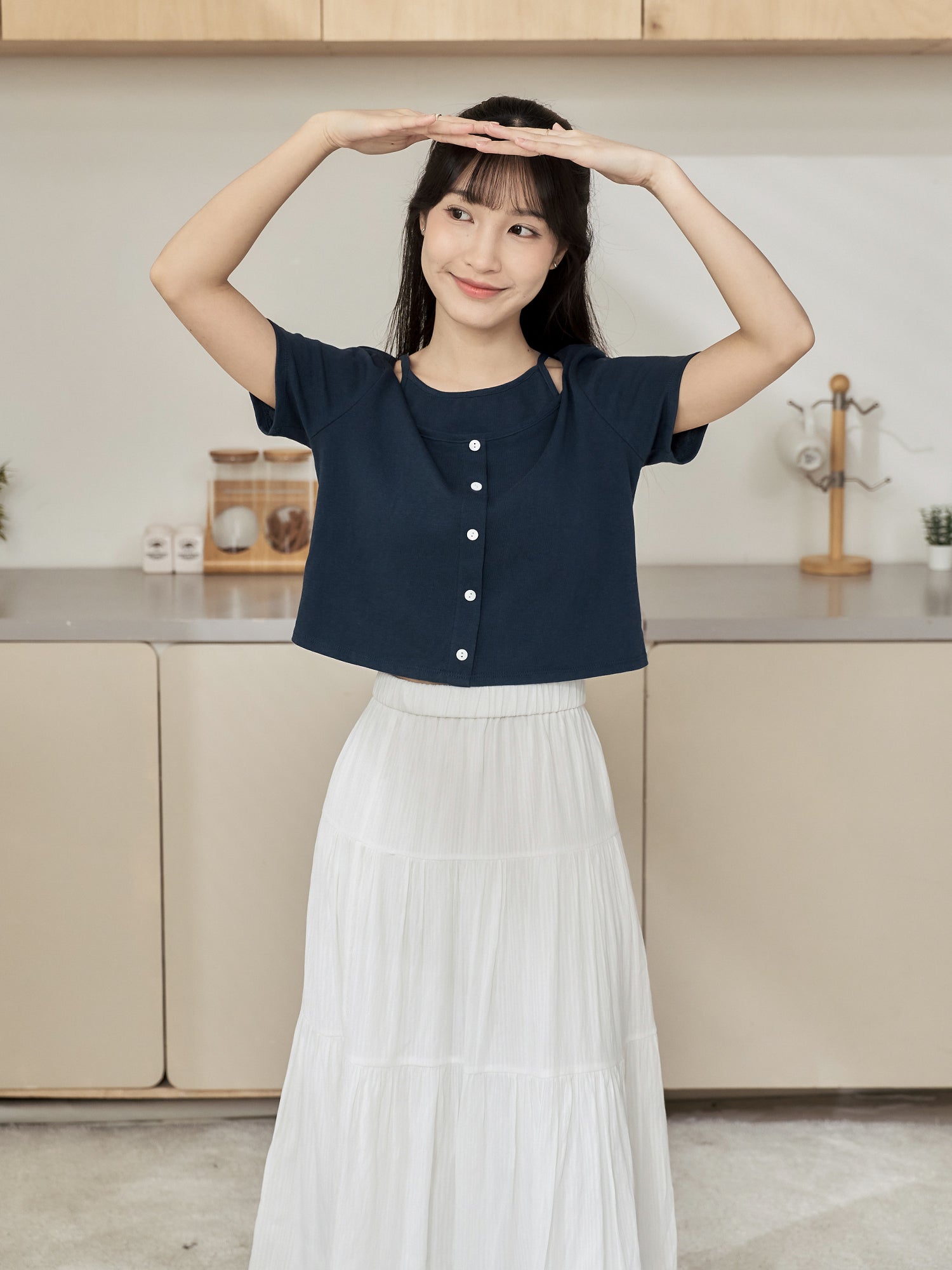 Layered Buttoned Top