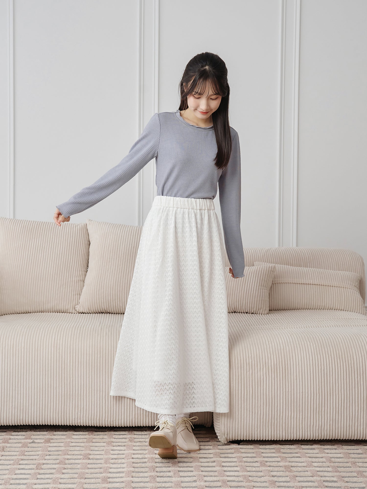 立體細條紋上衣