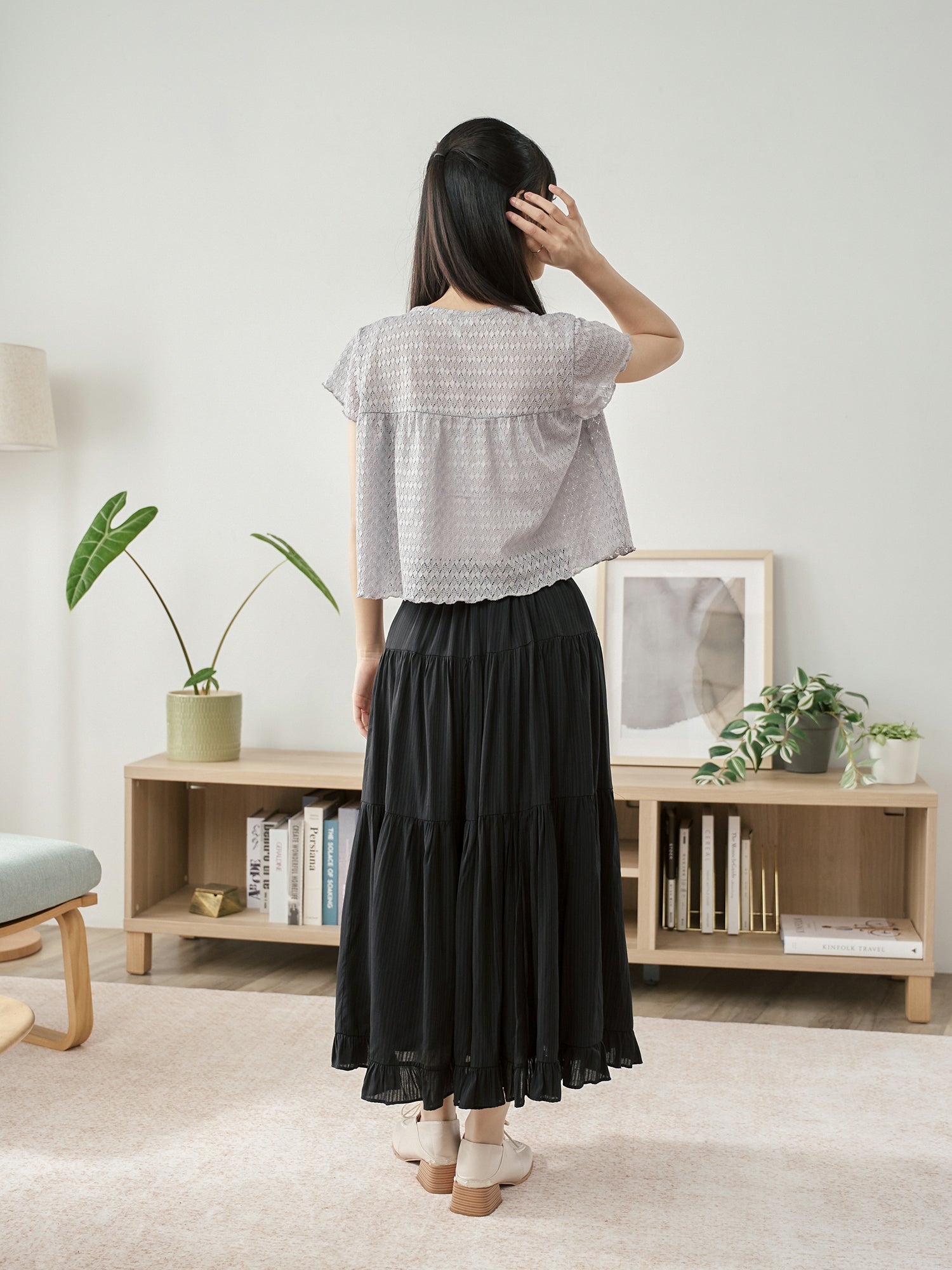 Mesh Flutter Sleeve Top