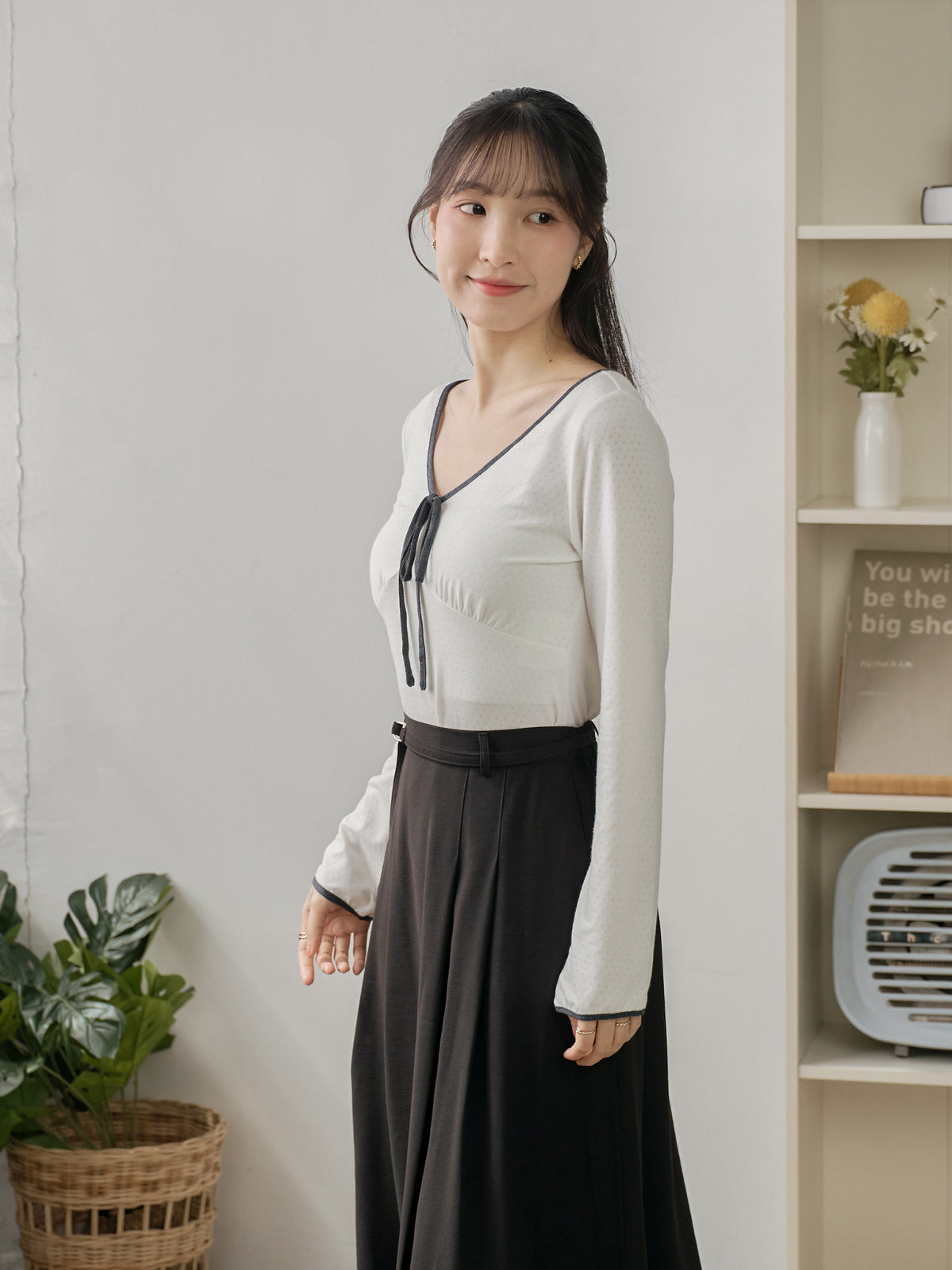 Pleated Midi Skirt With Belt