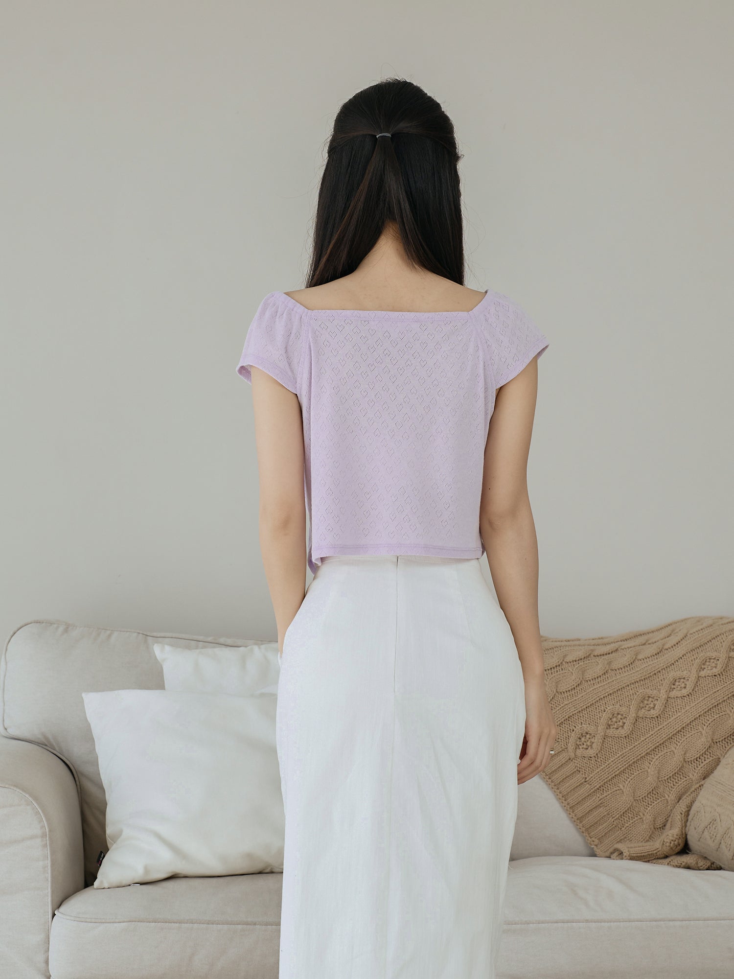 Heart Pointelle Layered Top