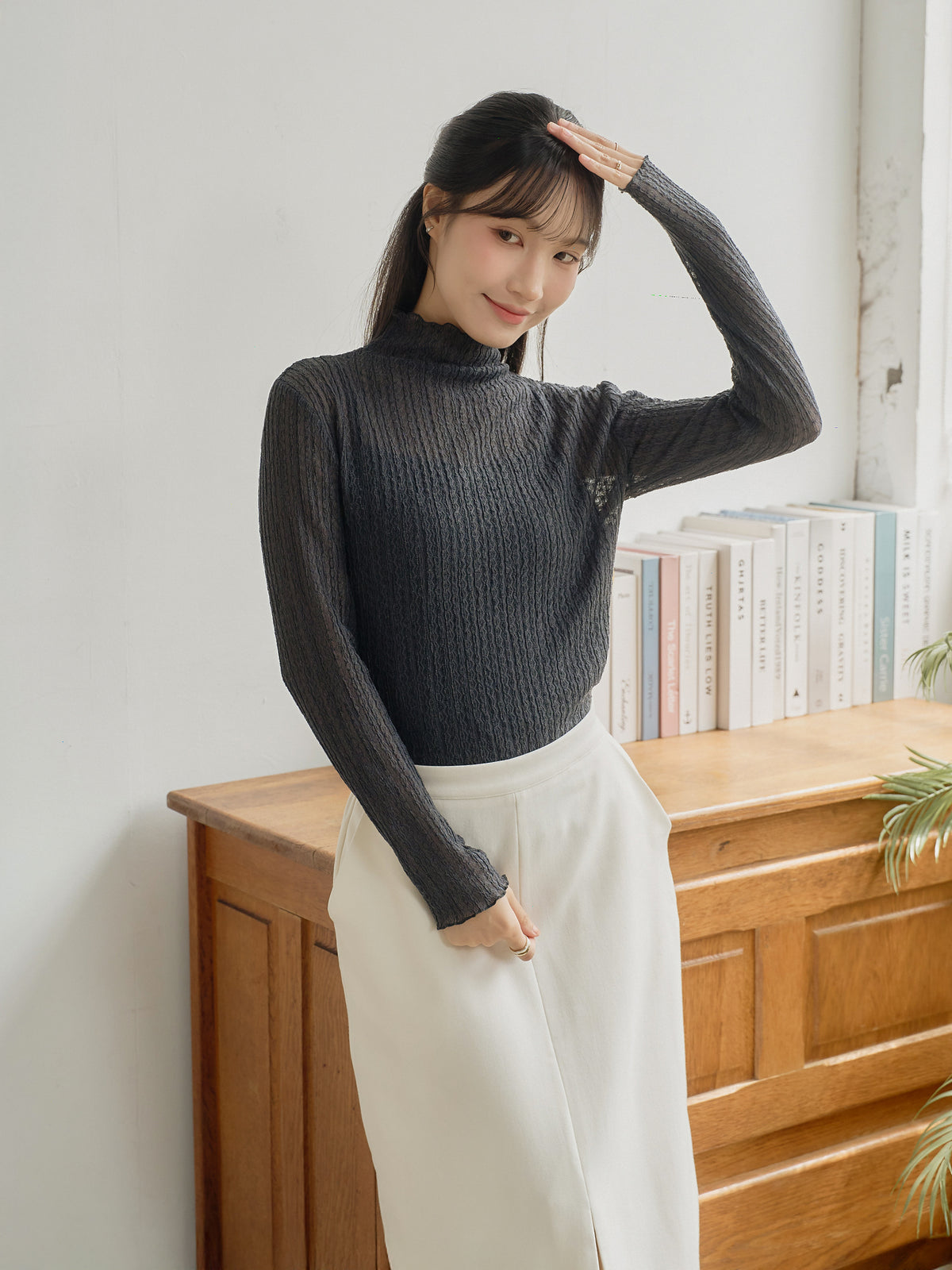 Lace High Neck Top