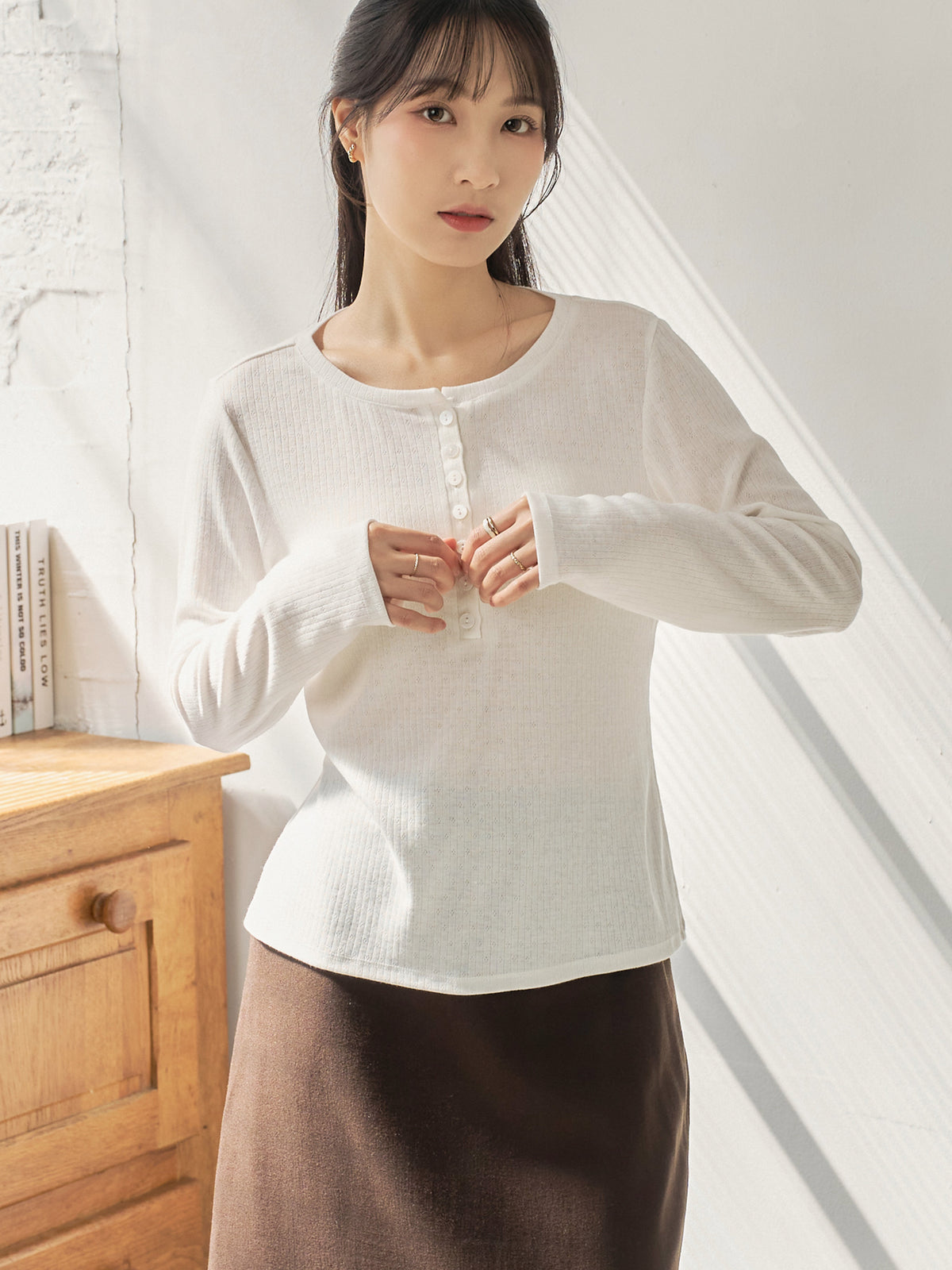 Long Sleeve Henley Top