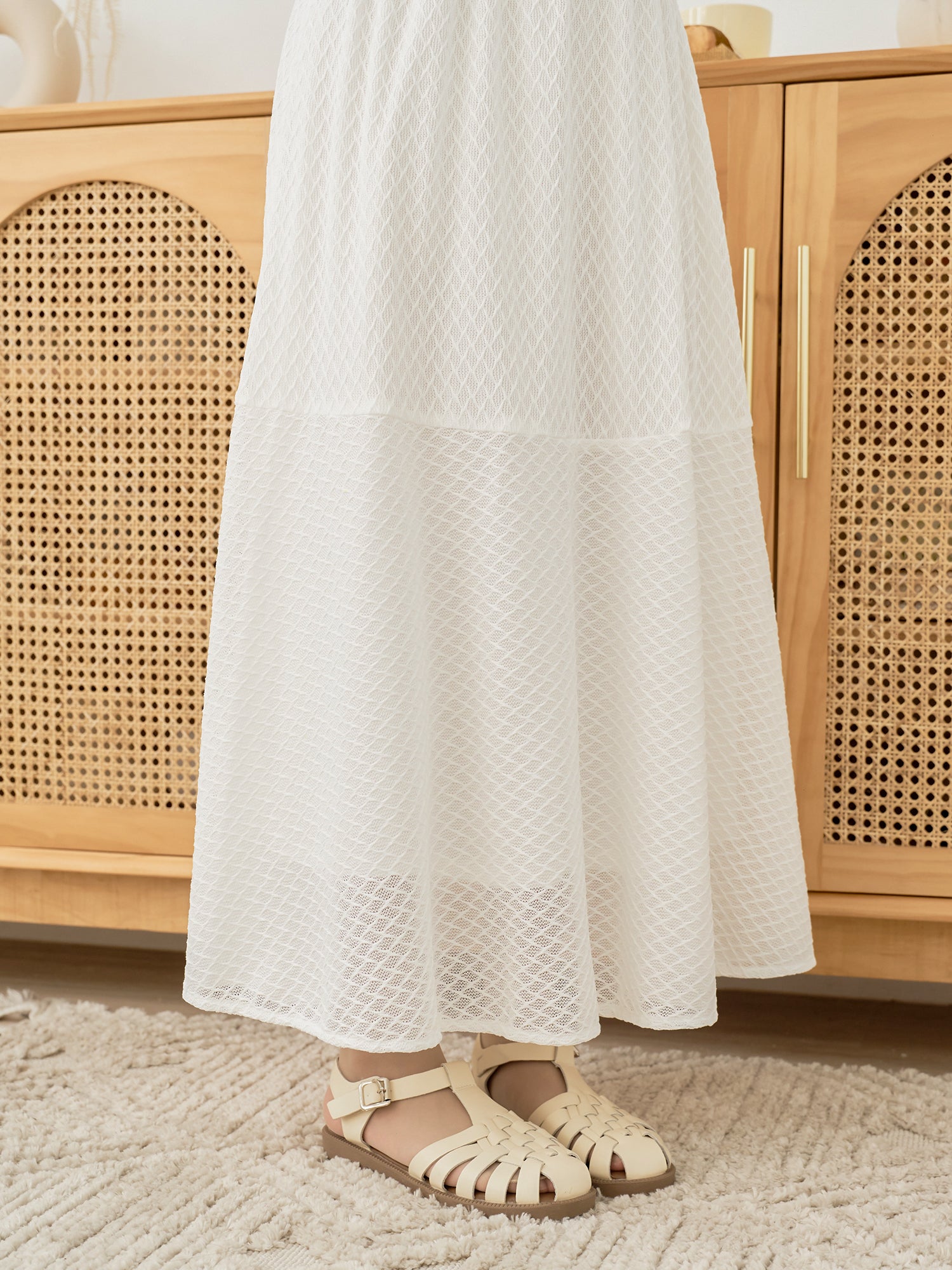 Mesh A-Line Elastic Waist Skirt